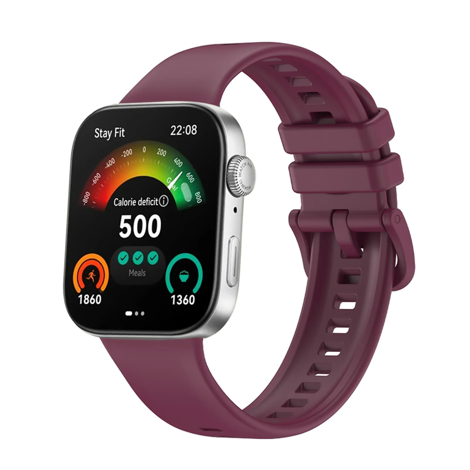 DL3 Mobilak Silicone Bracelet for Huawei Watch Fit 3/Watch Fit 4 Pro/Fit 4 Strap, Soft Silicone Sport Replacement Strap for Women/Men, Adjustable Waterproof Sports Band - Wine Red