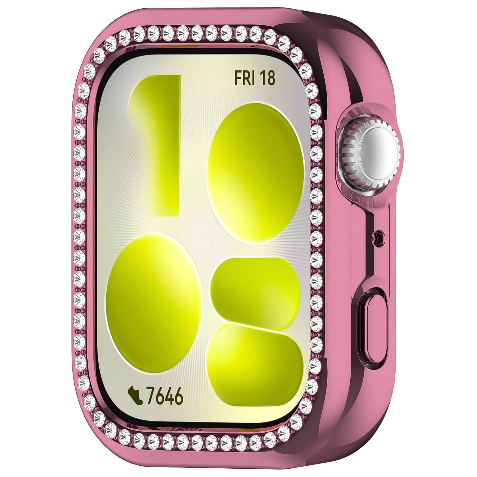 DL3 MOBILAK Crystal Bling Hard PC Watch Bumper for Huawei Watch Fit 5, Pink