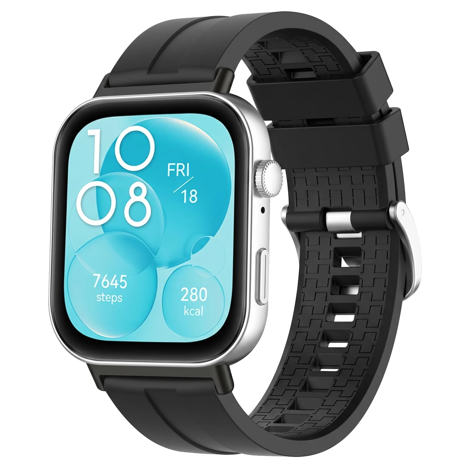 MOBIGON Soft TPU Silicone Sport Strap for Huawei Watch Fit 3 / 4 / 4 Pro / 5 / 5 Pro, Black