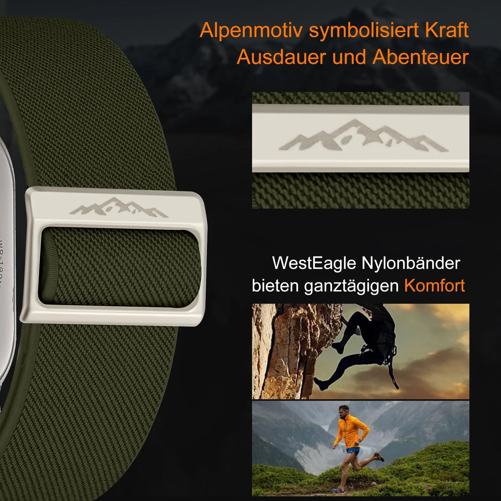 DL3 Mobilak Solo Loop Nylon Band Compatible with Apple Watch Ultra 2/Ultra Band 49mm 45mm 46mm 44mm 42mm for Men Women, Soft Fabric Braided Elastic Sport Strap for iWatch Series SE 10/9/8/7/6/5/4 - Army Green