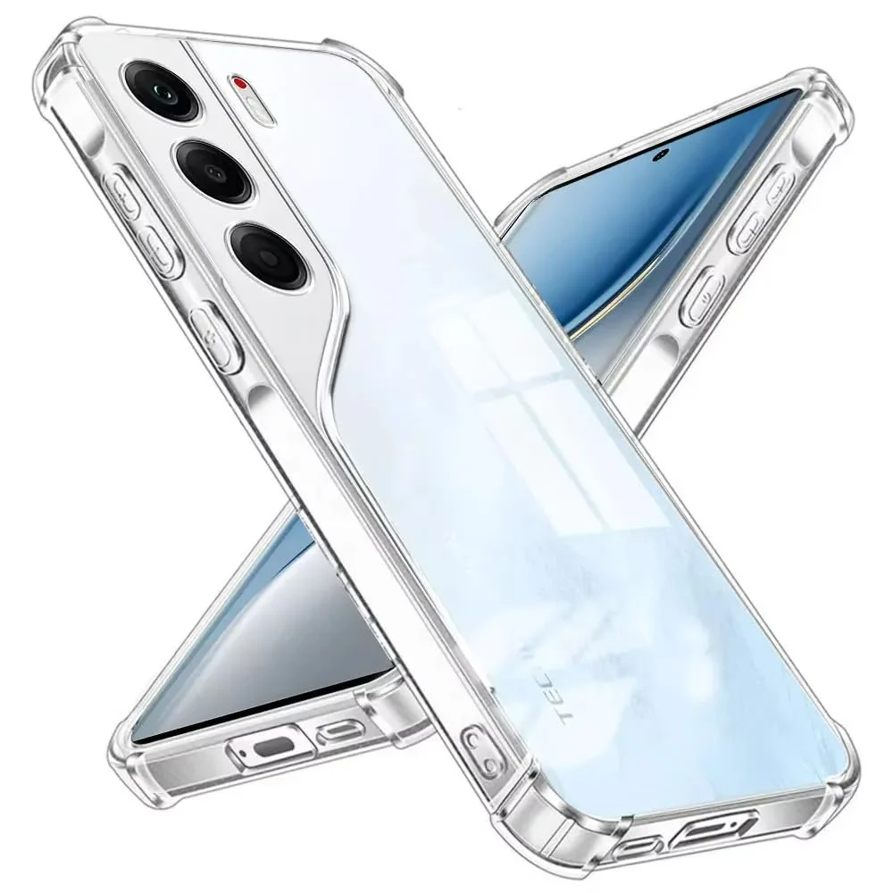 DL3 Mobilak Case Compatible with Tecno Camon 40 4G, Cover SiliconeTransparent TPU Gorilla Anti-shock Protector Camera Shockproof Corners - Clear