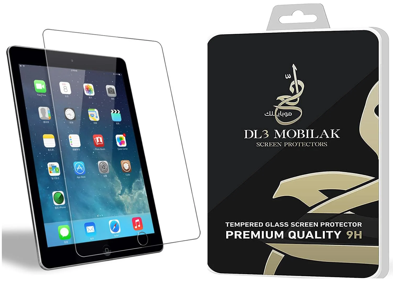 DL3 Mobilak Screen Protector For Apple iPad 2/iPad 3 /iPad 4 Tempered Glass Film [HD Crystal ] [Easy Installation] [Scratch Resistant] [9H Hardness] - Clear