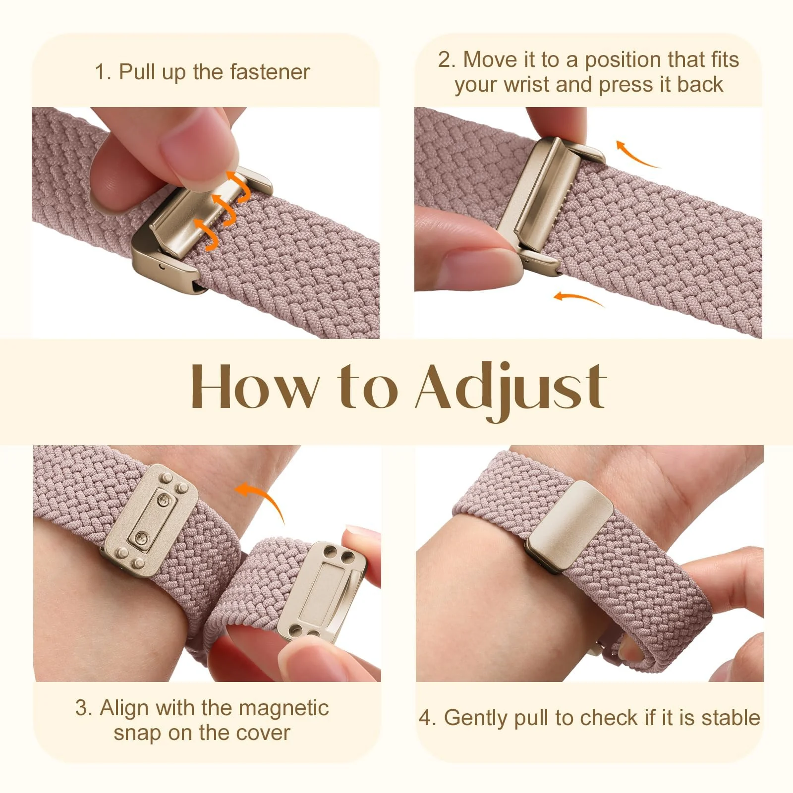 DL3 Mobilak 22mm Magnetic Band for Redmi Watch 5 Active/5 Lite/Samsung Galaxy Watch 3 45mm/Watch 46mm/Gear S3/Huawei watch GT6 GT5 46MM/GT2E/GT6 Pro/GT 5 Pro/Amazfit GTR 4/3, Stretchy Braided Nylon Sport Strap - Light Pink