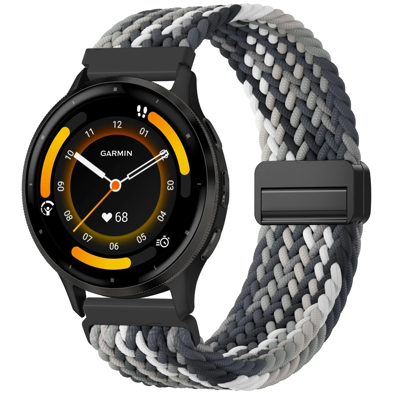 DL3 Mobilak 22mm Magnetic Band for Redmi Watch 5 Active/5 Lite/Samsung Galaxy Watch 3 45mm/Watch 46mm/Gear S3/Huawei watch GT6 GT5 46MM/GT2E/GT6 Pro/GT 5 Pro/Amazfit GTR 4/3, Stretchy Braided Nylon Sport Strap - Gradient Gray