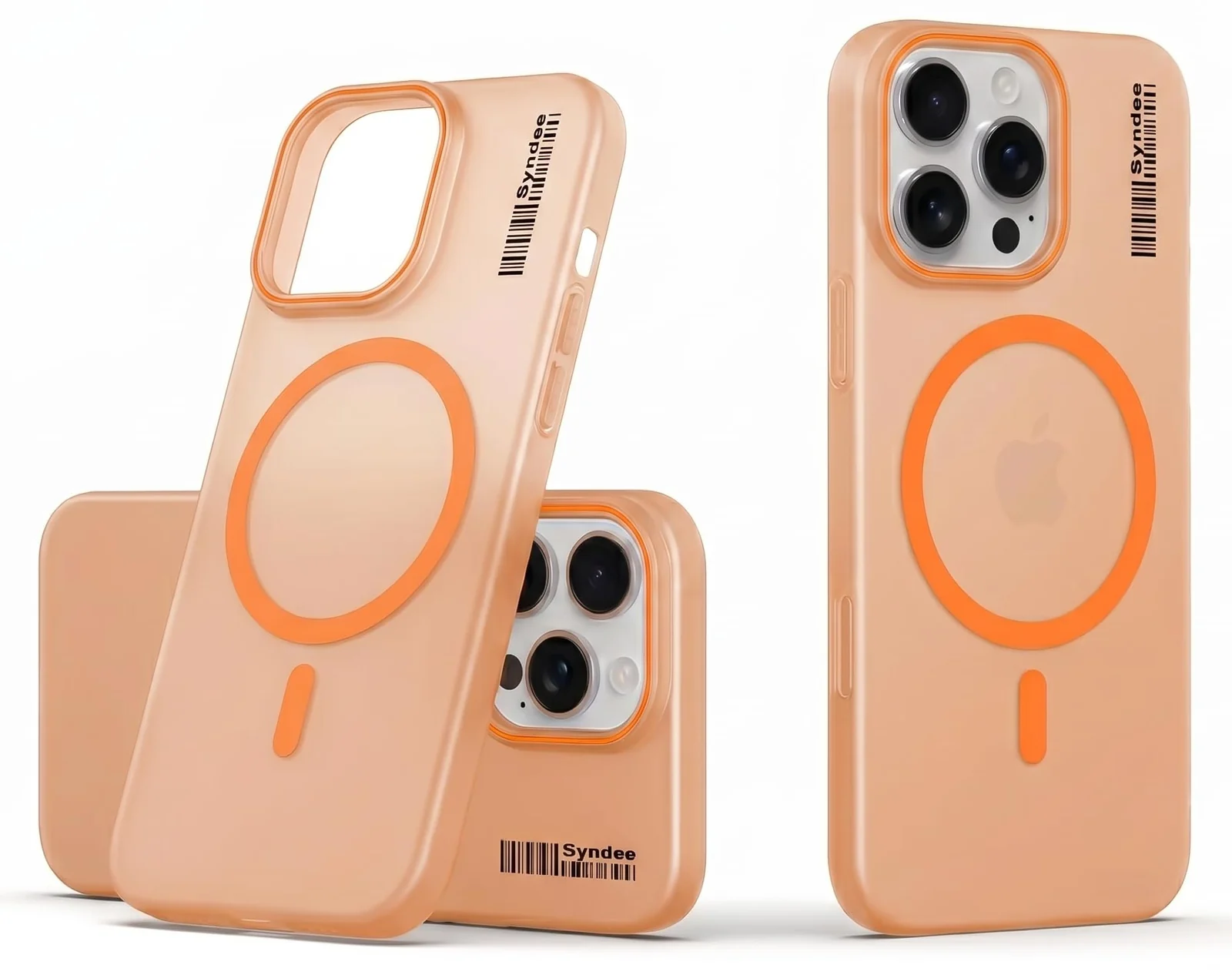 DL3 Mobilak Case Back Cover for iPhone 11 Pro Max 6.5-Inch, Sleek Frosted Translucent Back Only Compatible with Wireless Magnetic Accessories | Anti-Scratch Shockproof Phone Case - Orange