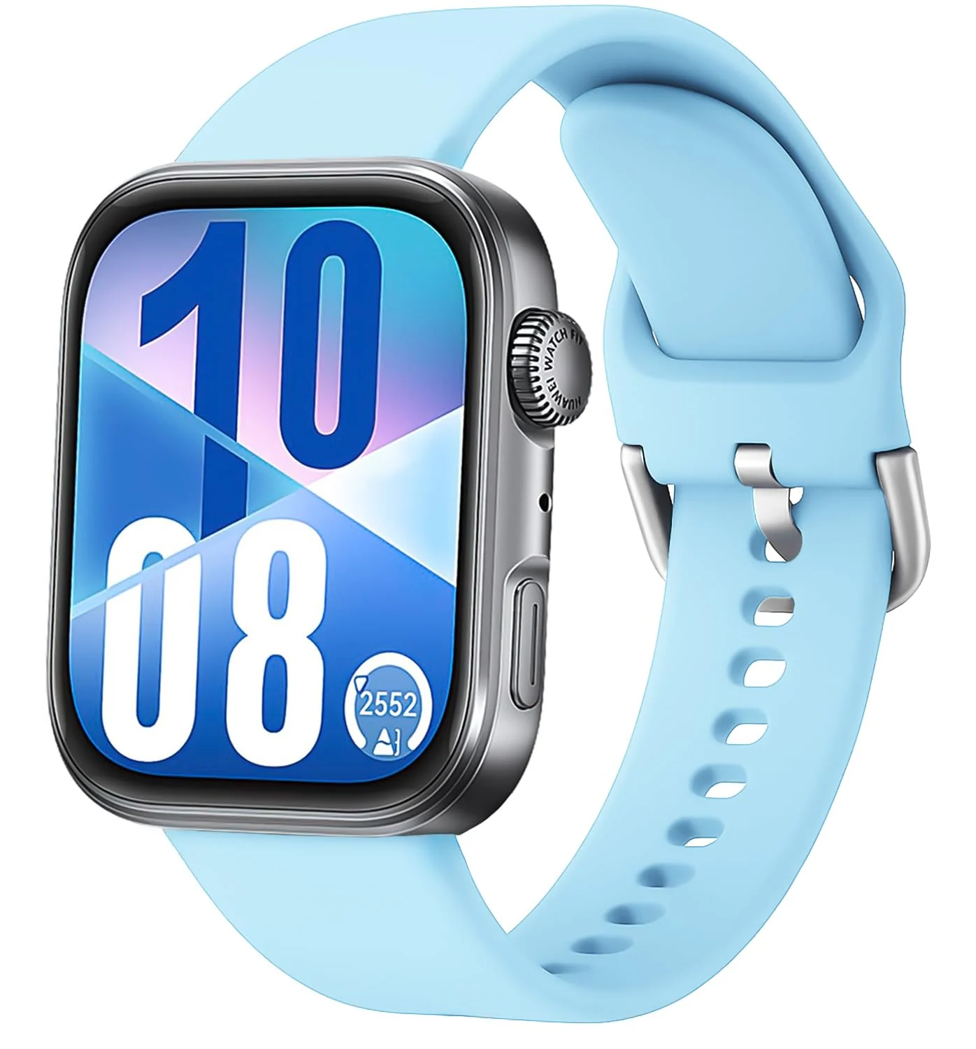 DL3 Mobilak Silicone Bracelet for Huawei Watch Fit 3/Watch Fit 4 Pro/Fit 4 Strap, Soft Silicone Sport Replacement Strap for Women/Men, Adjustable Waterproof Sports Band - Light Blue