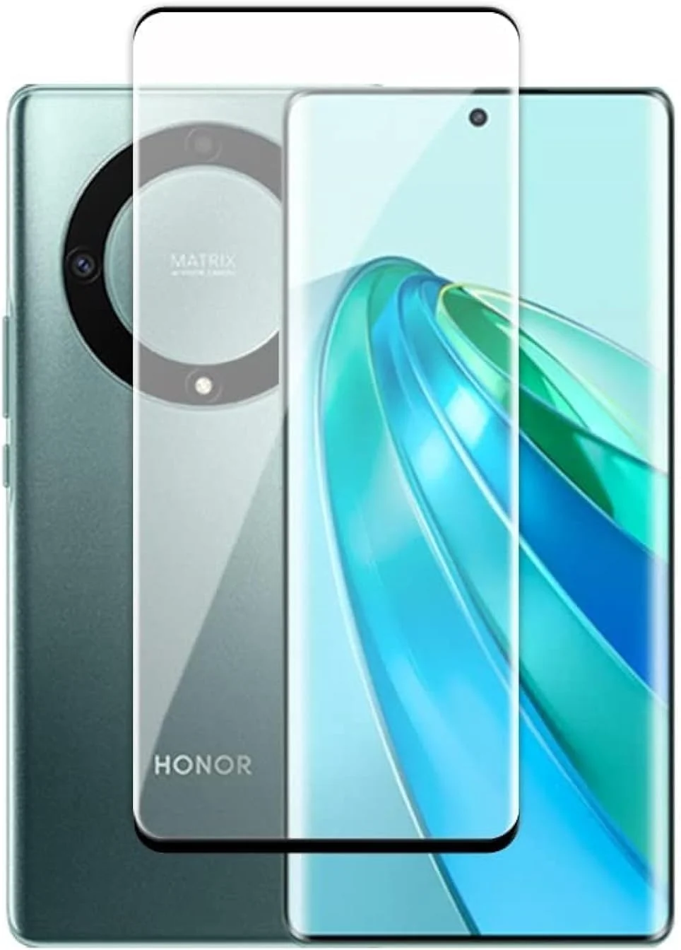 DL3 Mobilak Full Curved 5D Glass Screen Protector Full Glue For Honor X9A - Black