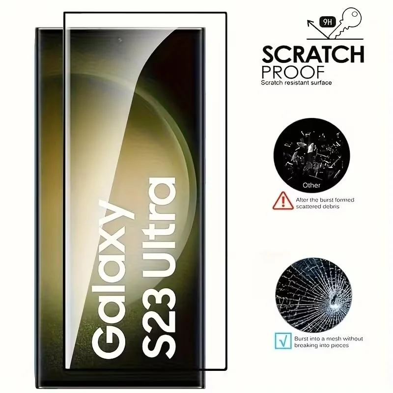 Mobigon Screen Protector for Samsung Galaxy S23 Ultra 5G, Tempered Glass Screen Saver Premium HD Protective, Scratch Resistant, NO-Bubble, 9H Hardness, Full Coverage Film - Clear
