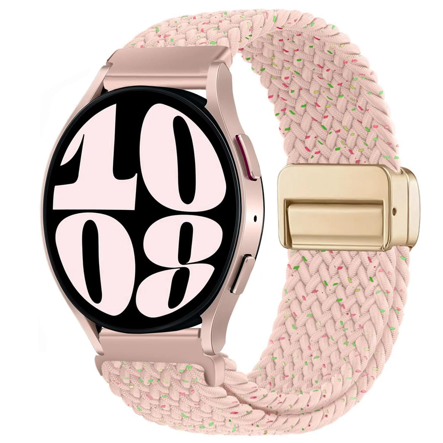 DL3 Mobilak 22mm Magnetic Band for Redmi Watch 5 Active/5 Lite/Samsung Galaxy Watch 3 45mm/Watch 46mm/Gear S3/Huawei watch GT6 GT5 46MM/GT2E/GT6 Pro/GT 5 Pro/Amazfit GTR 4/3, Stretchy Braided Nylon Sport Strap - A-spring Cherry