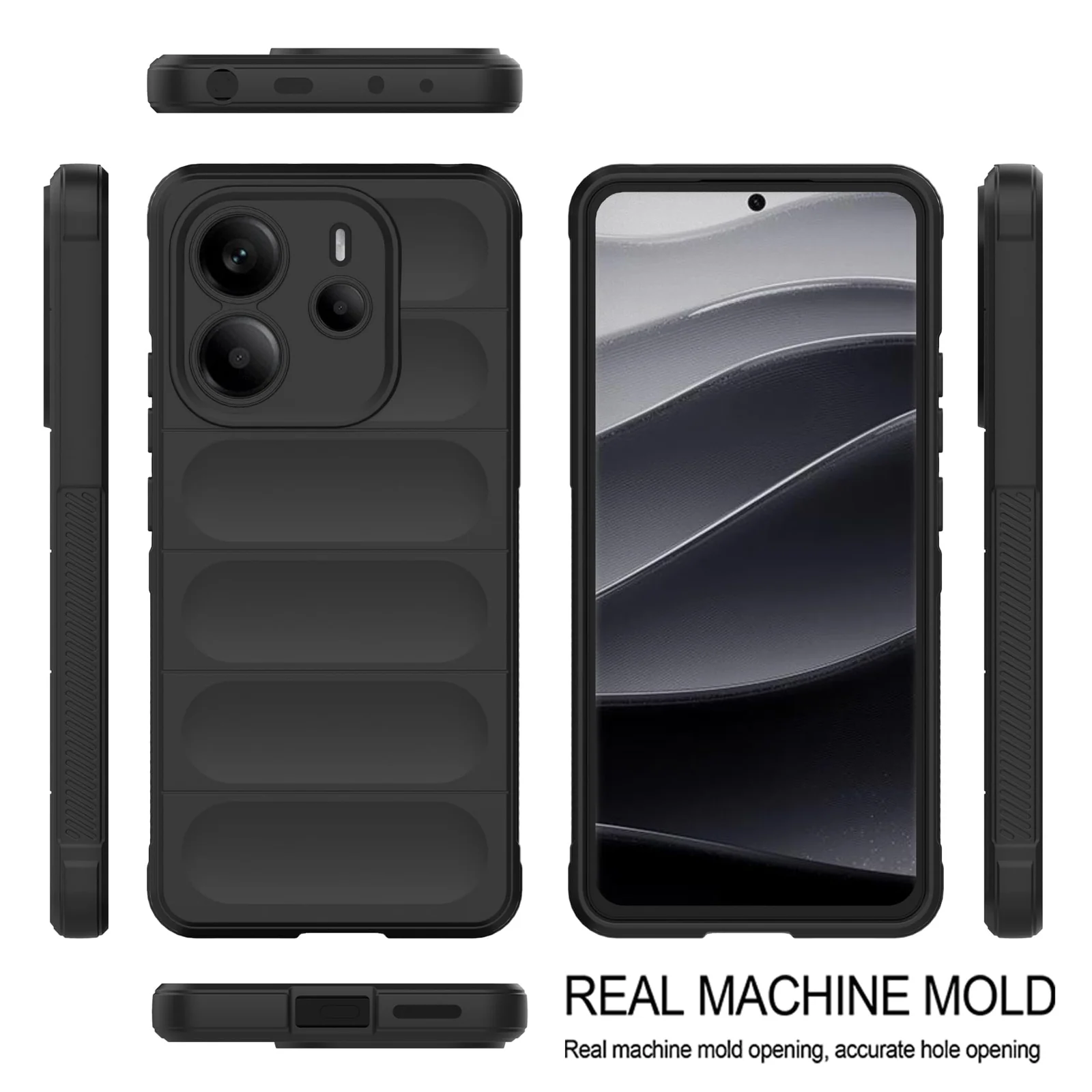 DL3 Mobilak Flexible Silicone and TPU Protective Case with Camera Protection for Xiaomi Redmi Note 14 4G - Black