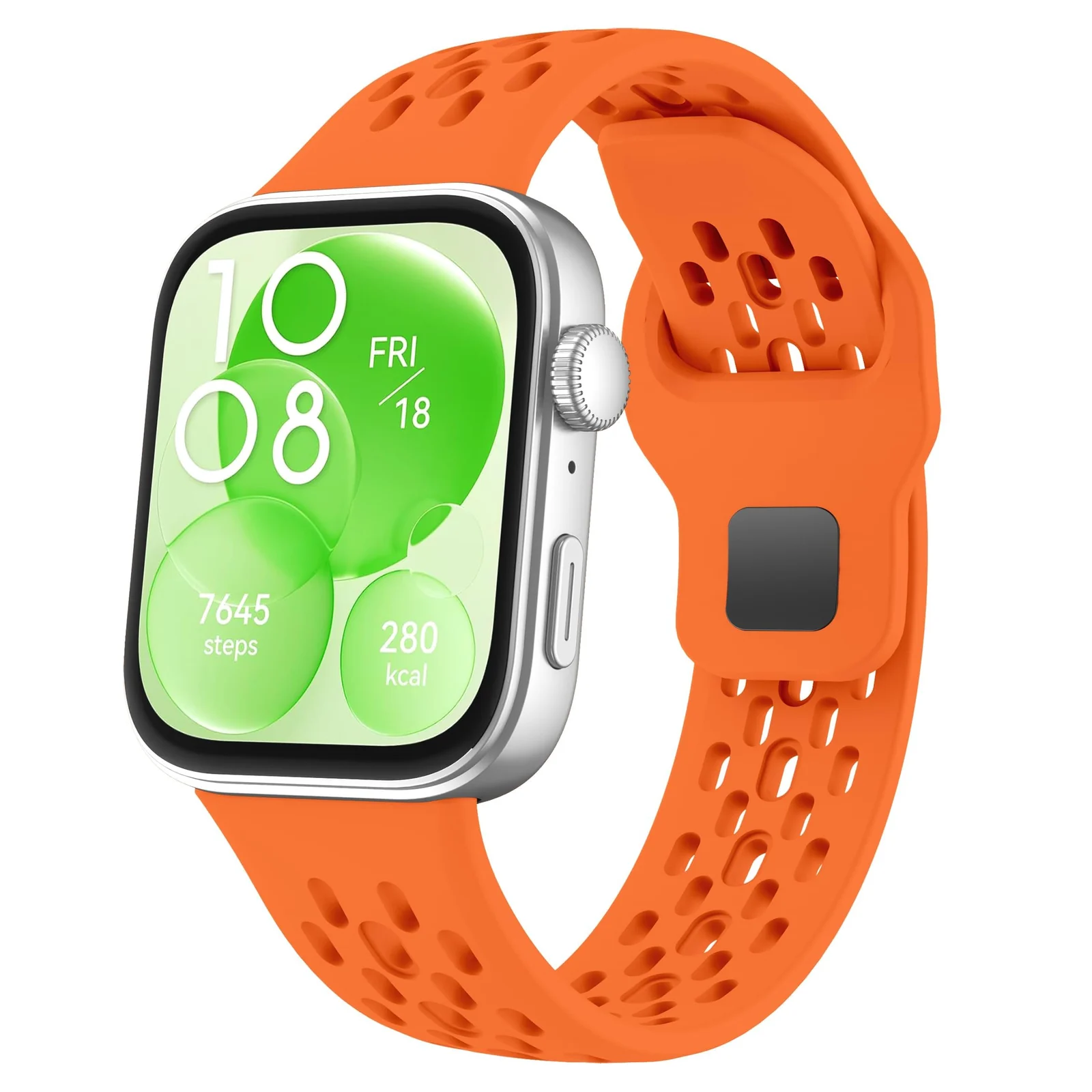 DL3 Mobilak Silicone Mesh Breathable Straps for Huawei Watch Fit 4 Pro Strap. Wristband Bands Bracelet Sports Bracelet Quick Release Adjustable Armband for Huawei Watch Fit 4/Fit 3 - Orange
