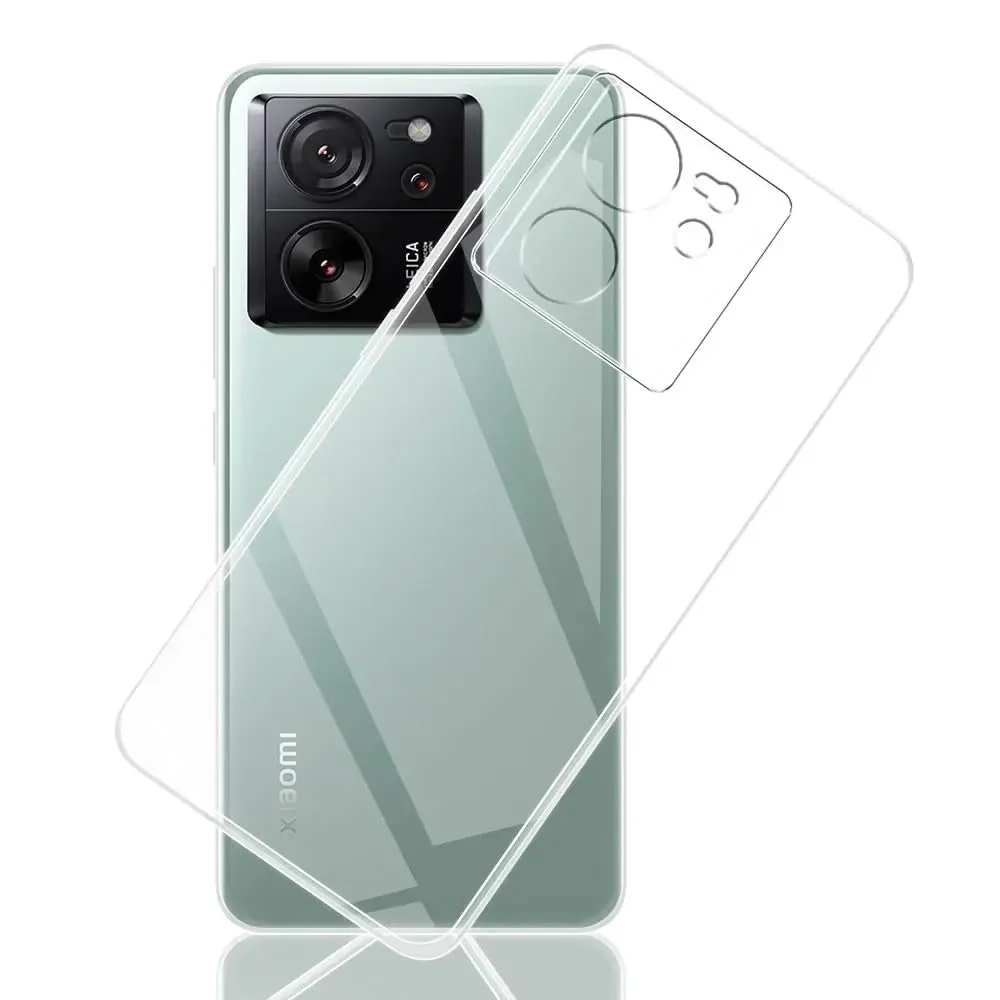 DL3 Mobilak Case Compatible with Xiaomi 13T / Xiaomi 13T Pro Case Crystal Soft TPU Gel Case Flexible Silicone Anti-Scratch Camera Protection TPU Cover - Clear