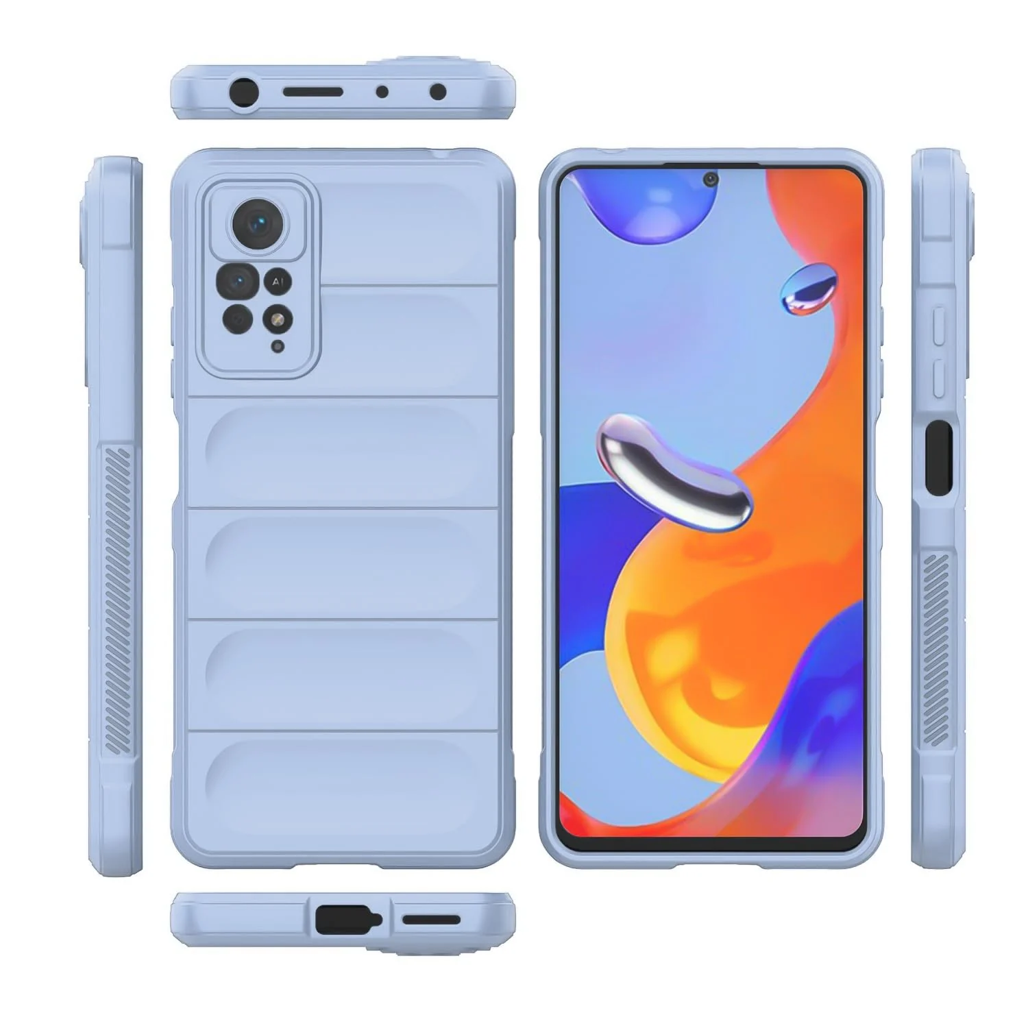 DL3 Mobilak Flexible Silicone and TPU Protective Case with Camera Protection for Xiaomi Redmi Note 12 Pro 4G / Redmi Note 11 Pro 4G&5G - Baby Blue