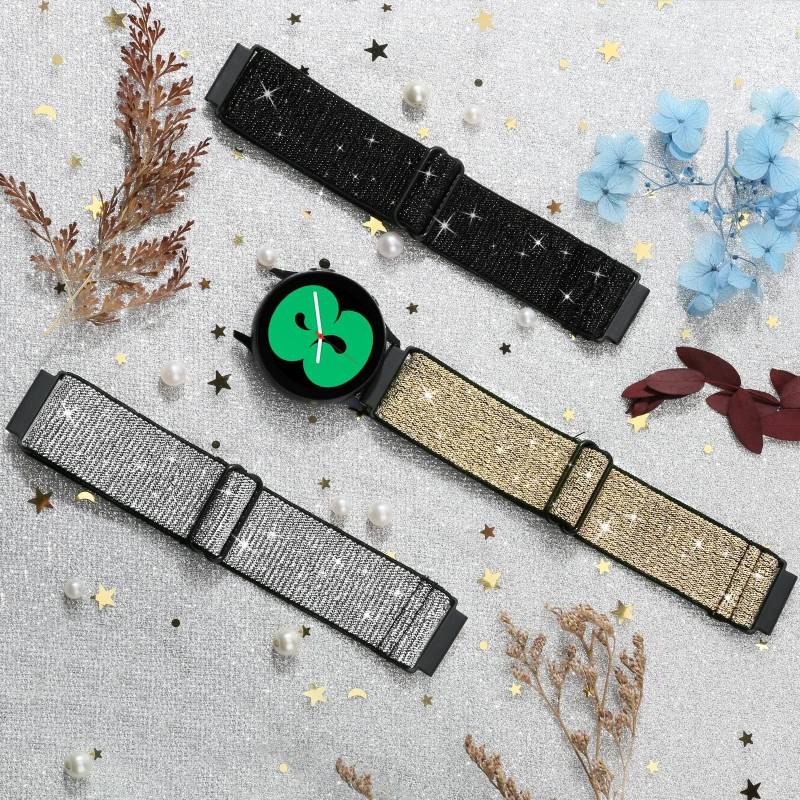 DL3 Mobilak Strap Nylon Loop 22MM Band For Xiaomi Redmi Watch 5 Active/5 Lite/Samsung Galaxy Watch 3 45mm/Watch 46mm/Gear S3/For Huawei watch GT5 GT4 GT3 GT2 GT 46MM/GT2E/GT2 Pro/GT 3 Pro/GT5 Pro - Shiny Gold