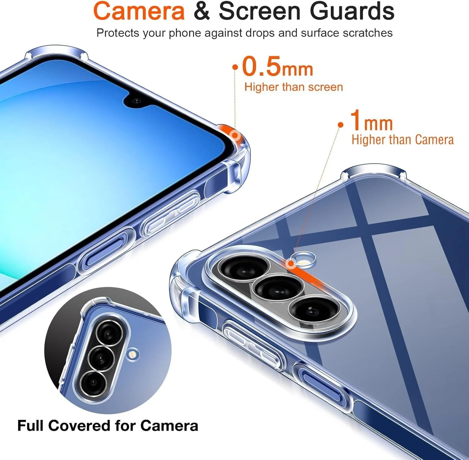 DL3 Mobilak Clear TPU Protective Case for Samsung Galaxy A17 with Camera Protection and Shockproof Design - Clear