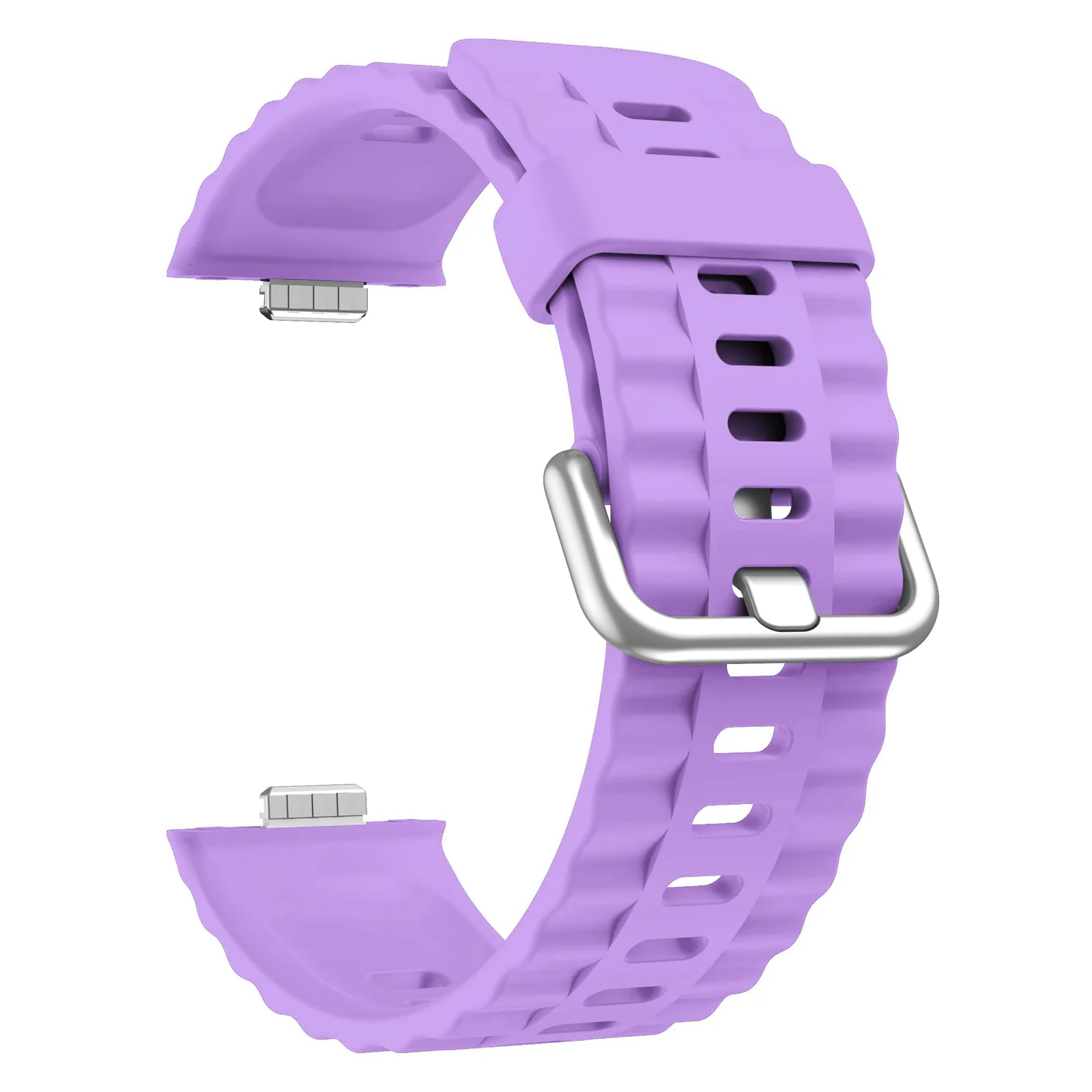DL3 Mobilak Wavy Texture Sports Wristbands for Huawei Watch Fit 4/Fit 4 Pro/Fit 3 Strap, Breathable Silicone Wristband Strap Watch Strap Bracelet for Huawei Watch Fit 4 Pro/Fit4/3 - Purple
