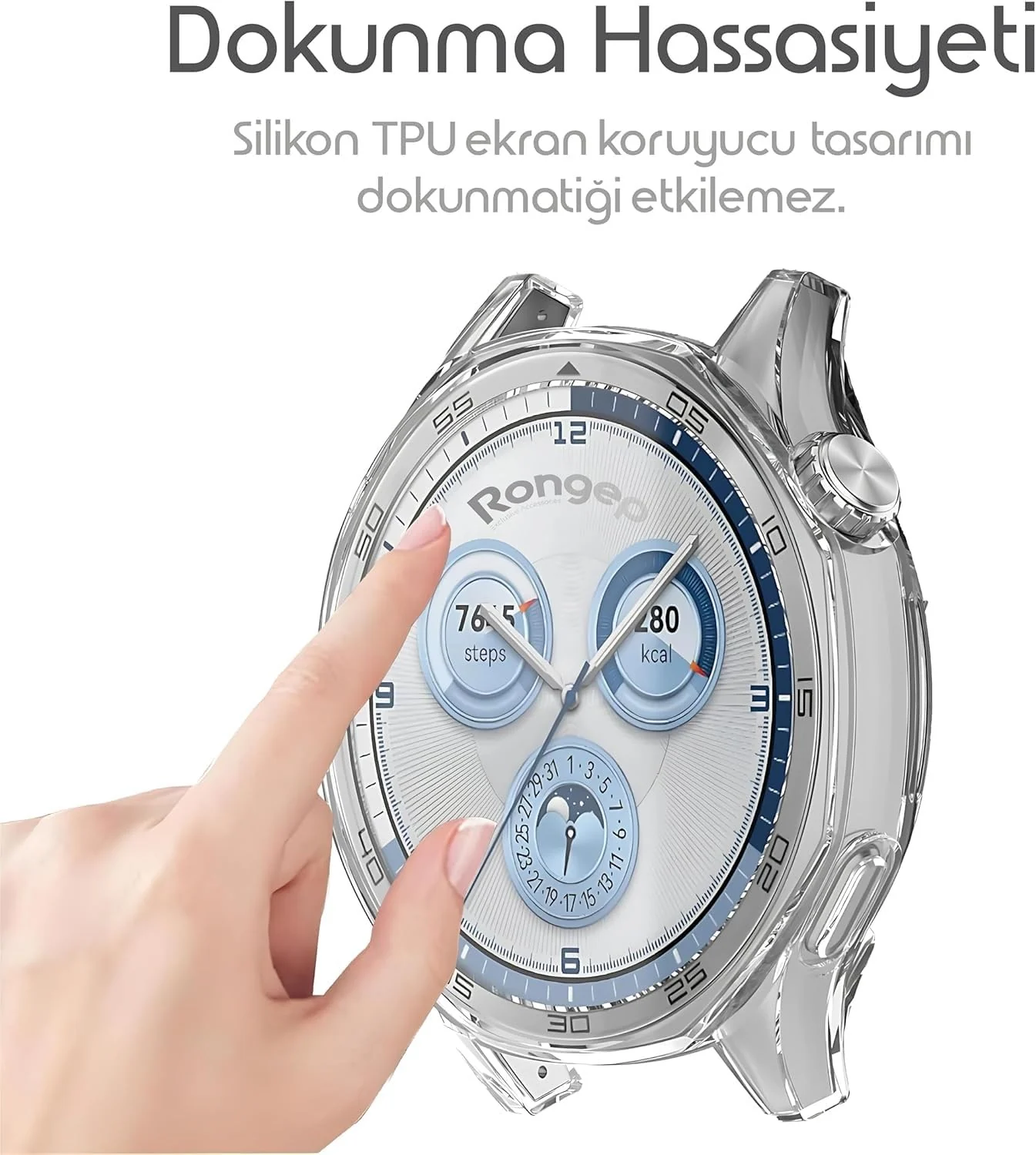 DL3 Mobilak Case Compatible with Huawei Watch GT5 46mm Case All-Around Screen Protector Watch Soft TPU Shockproof Cover Slim Guard Thin Bumper Protector - Clear