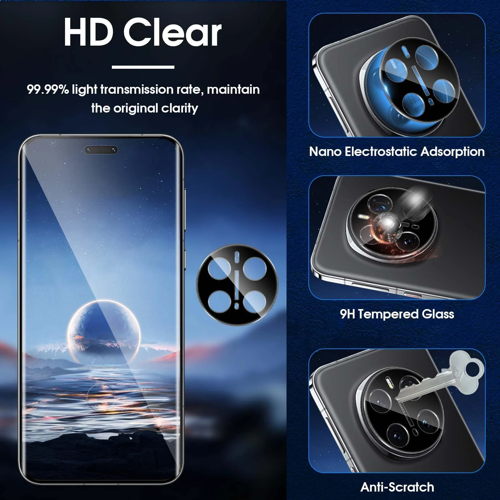 DL3 Mobilak Honor Magic7 Pro 5G / Honor Magic 7 Pro Camera Lens Protector Tempered Glass Screen Protector HD [Full Coverage][Anti-Scratch] Drop Protection Ultra Clear/Thin Lens Protector Case - Black