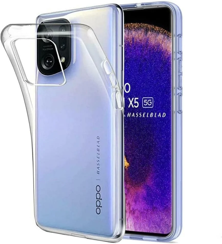DL3 Mobilak Case Compatible with OPPO Find X5 Case Crystal Soft TPU Gel Case Flexible Silicone Anti-Scratch TPU Cover - Clear