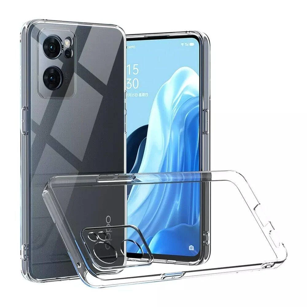 DL3 Mobilak Case Compatible with OPPO Reno7 4G/Reno8 4G/F21 Pro 4G Case Crystal Soft TPU Gel Case Flexible Silicone Anti-Scratch Camera Protection TPU Cover - Clear