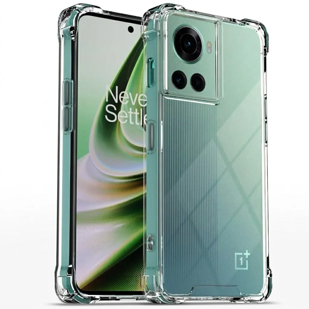 DL3 Mobilak Case Compatible with Oneplus 10R / OnePlus ACE, Cover SiliconeTransparent TPU Gorilla Anti-shock Protector Camera Shockproof Corners - Clear