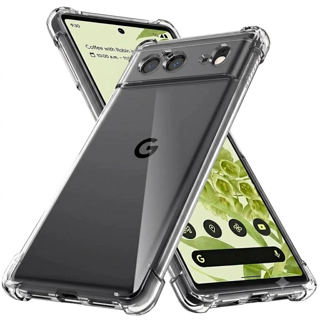 DL3 Mobilak Case Compatible with Google Pixel 6, Cover SiliconeTransparent TPU Gorilla Anti-shock Protector Camera Shockproof Corners - Clear