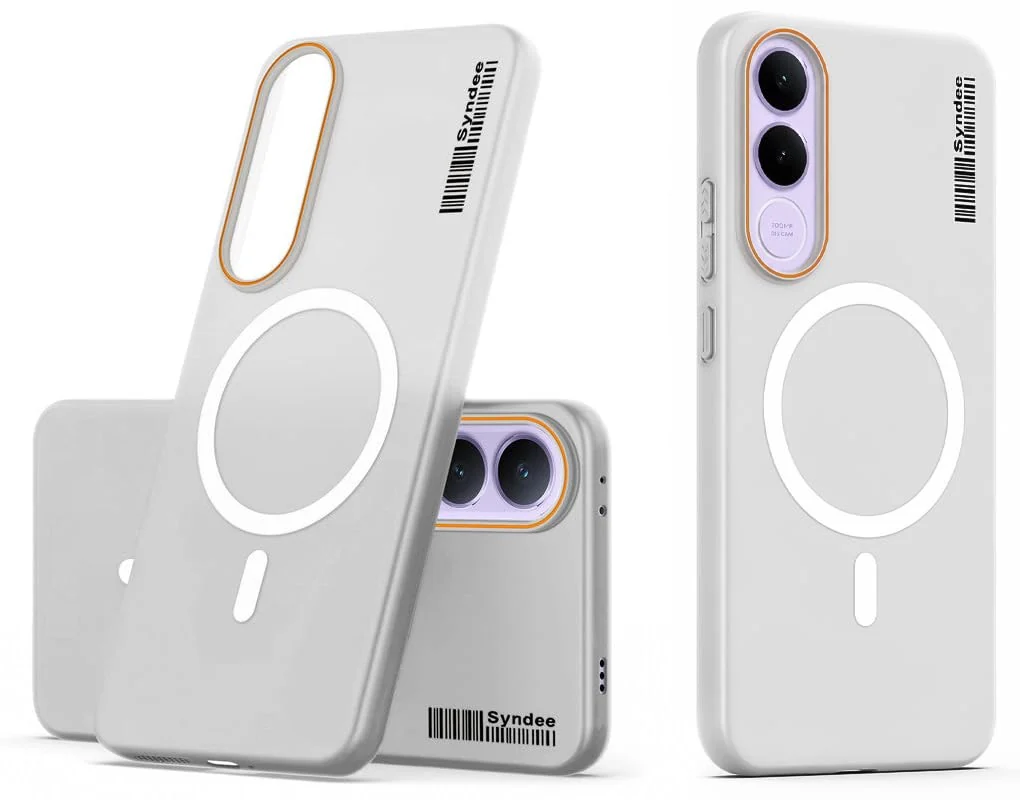 DL3 Mobilak Translucent Matte Case for vivo V70 FE, Compatible with MagSafe accessories, Shock-absorbing protection, Integrated ring holder - Clear