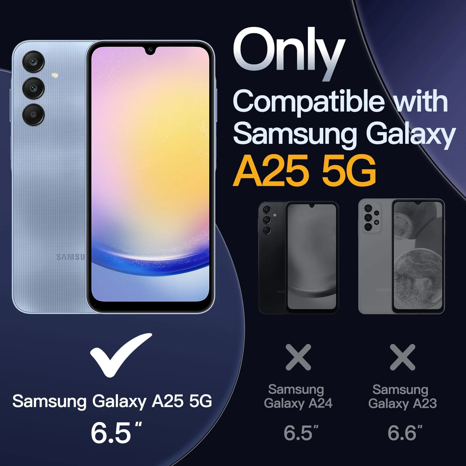 DL3 Mobilak Soft Silicone Protective Case for Samsung Galaxy A25 5G with Camera Protection and Military-Grade Protection - Black