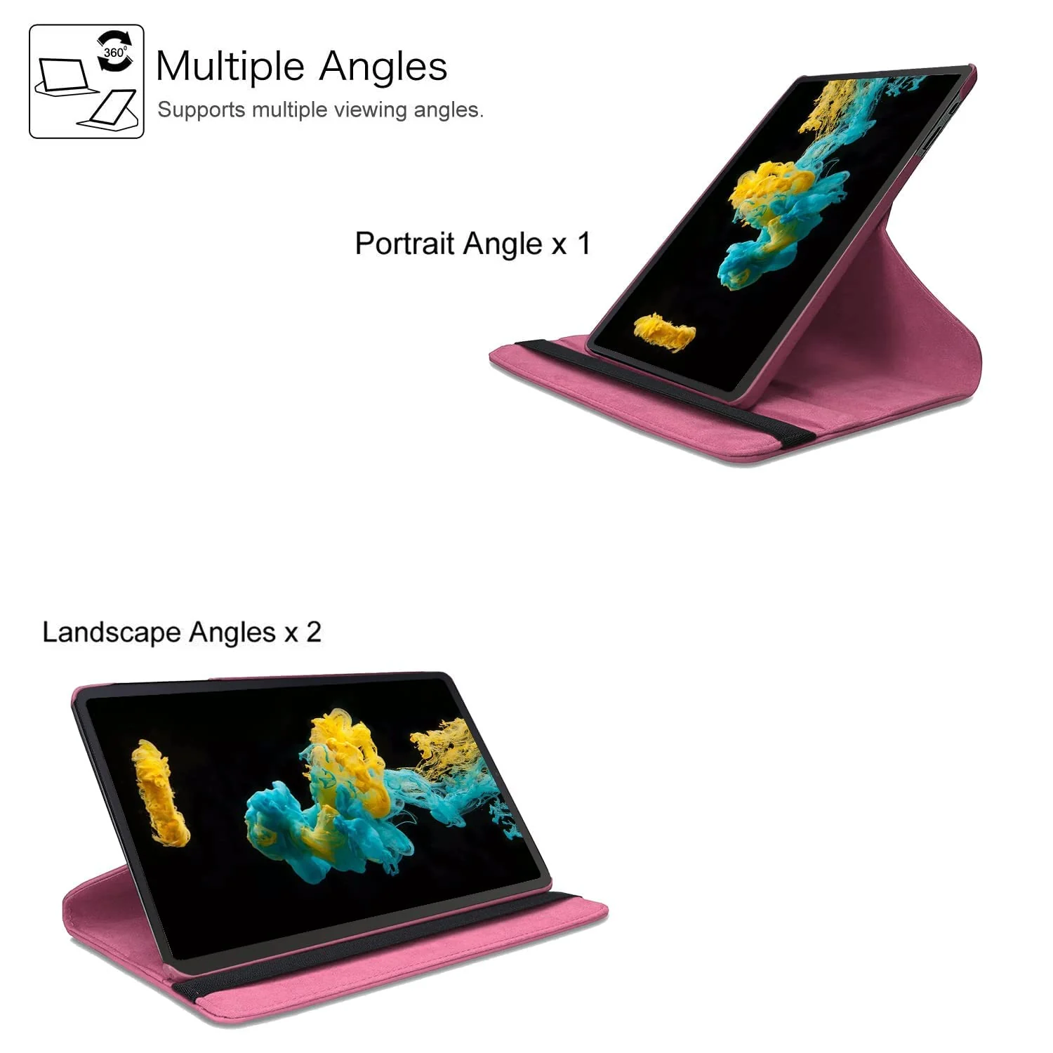 DL3 Mobilak Protective Cover for Samsung Galaxy Tab S6 Lite 2024/2022/2020 10.4 inch Tablet, 360° Rotatable Smart Stand, Leather Folio Flip Cover with Multi-Angle Viewing, Auto Wake Sleep - Pink