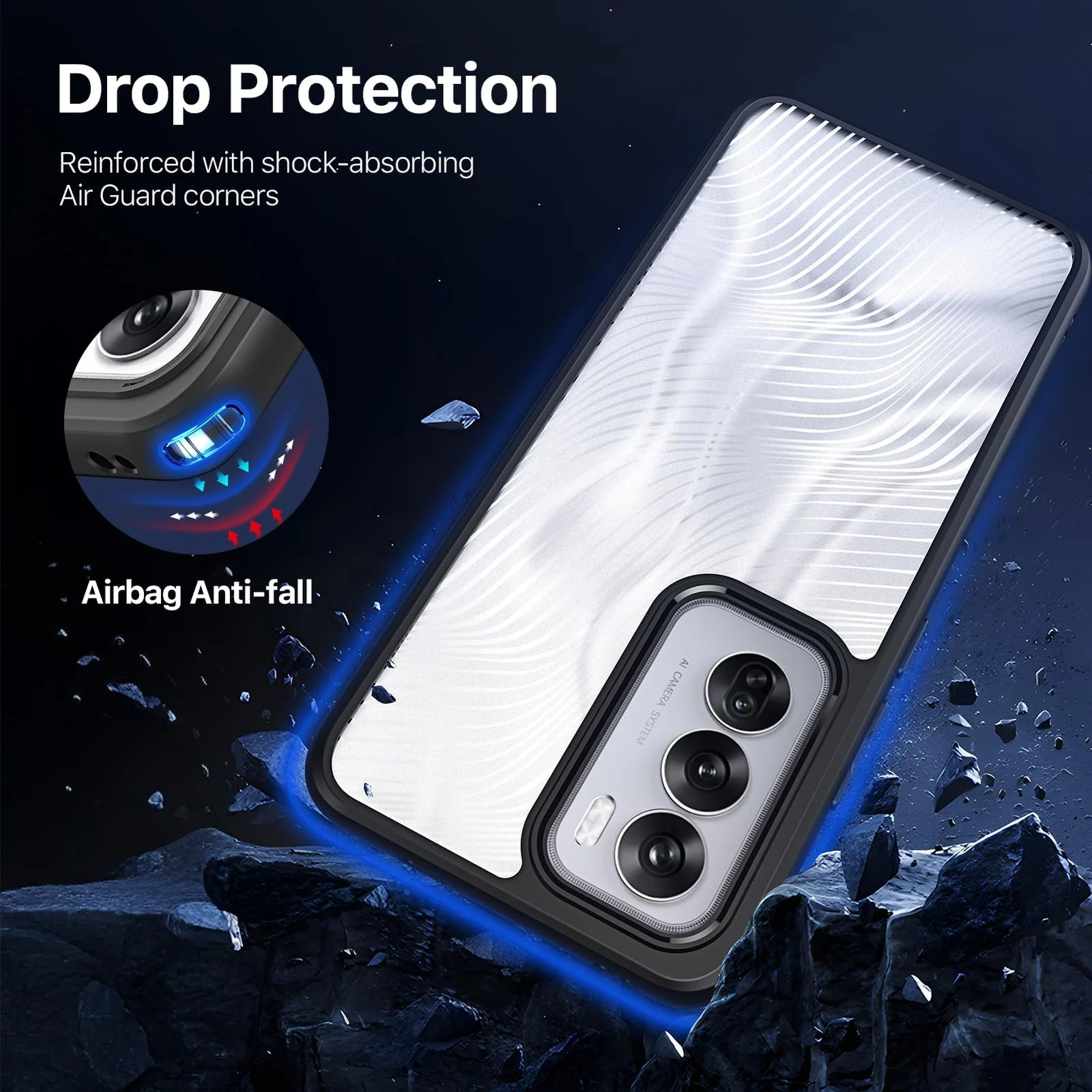 DL3 Mobilak Compatible with OPPO Reno 12 5G Case Waterproof, Full-Body Heavy Duty Shockproof Phone Case, Translucent Matte Cover, Built-in Camera Lens Protective - Black