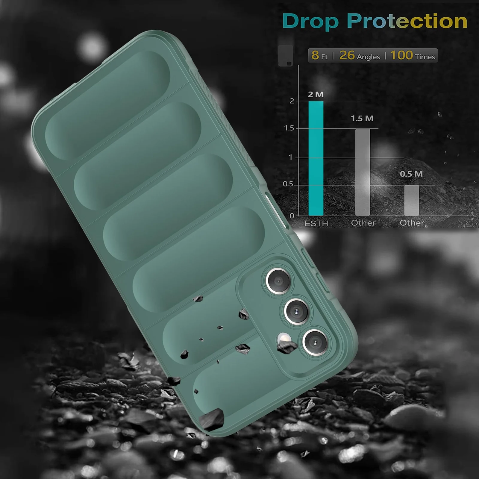 DL3 Mobilak Soft Silicone Protective Case for Samsung Galaxy A15 with Camera Protection and Shockproof Design - Green