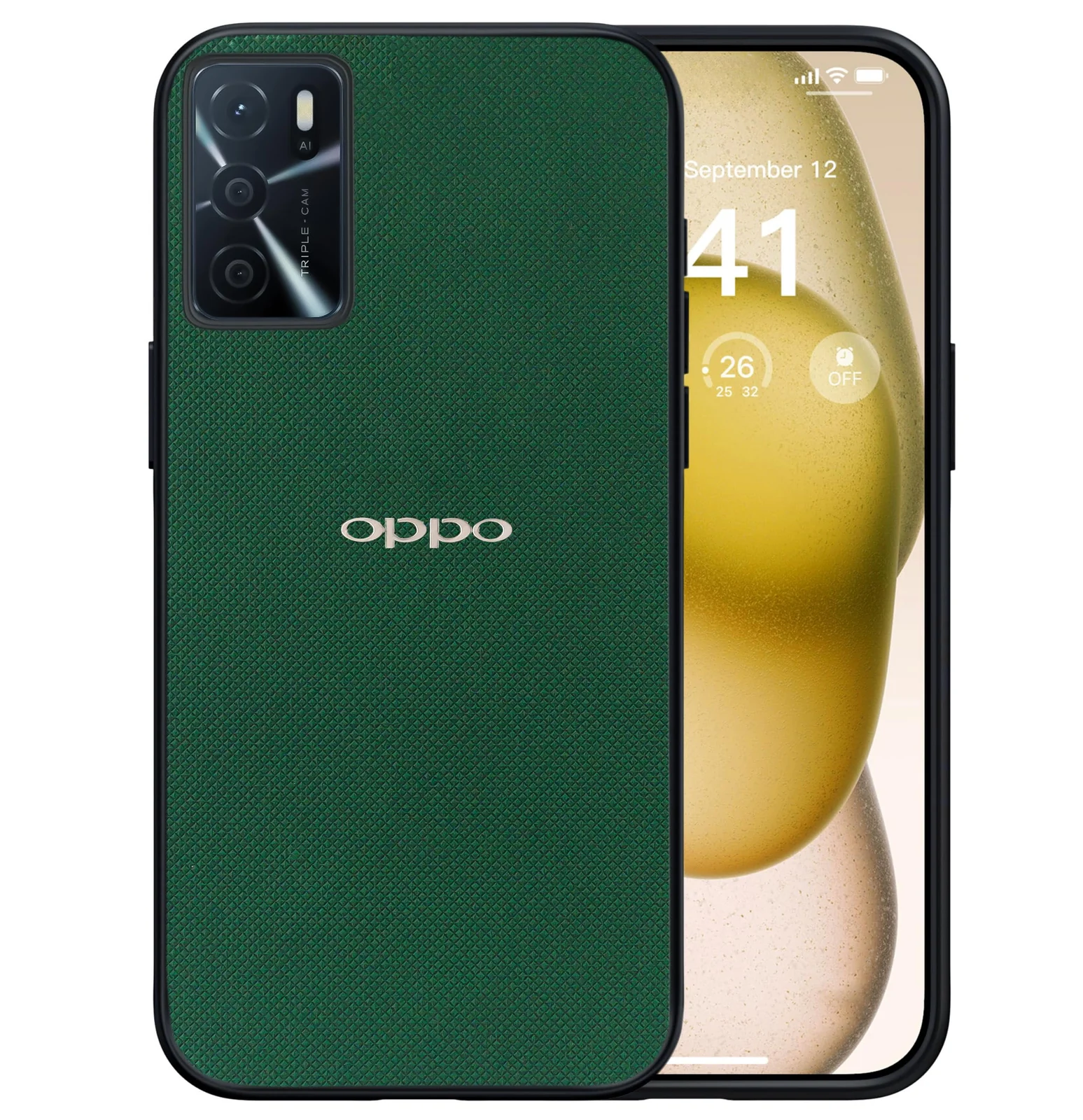 Dl3 Mobilak Compatible with Oppo A16 / Oppo A16s / Oppo A54s Case Dual Layer Heavy Duty Cell Phone Protective Cover Shockproof Rugged with Non-Slip Textured - Black