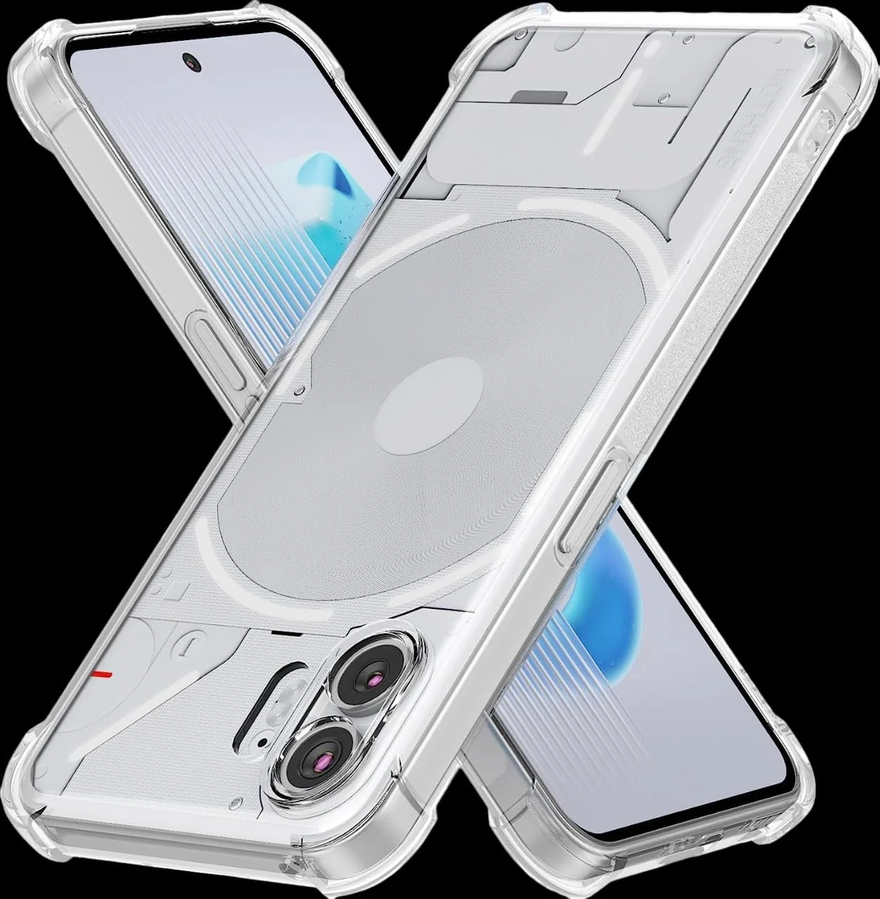 DL3 Mobilak Case Compatible with Nothing Phone 2, Cover Silicone TPU Gorilla Anti-shock Protector Camera Shockproof Corners - Clear