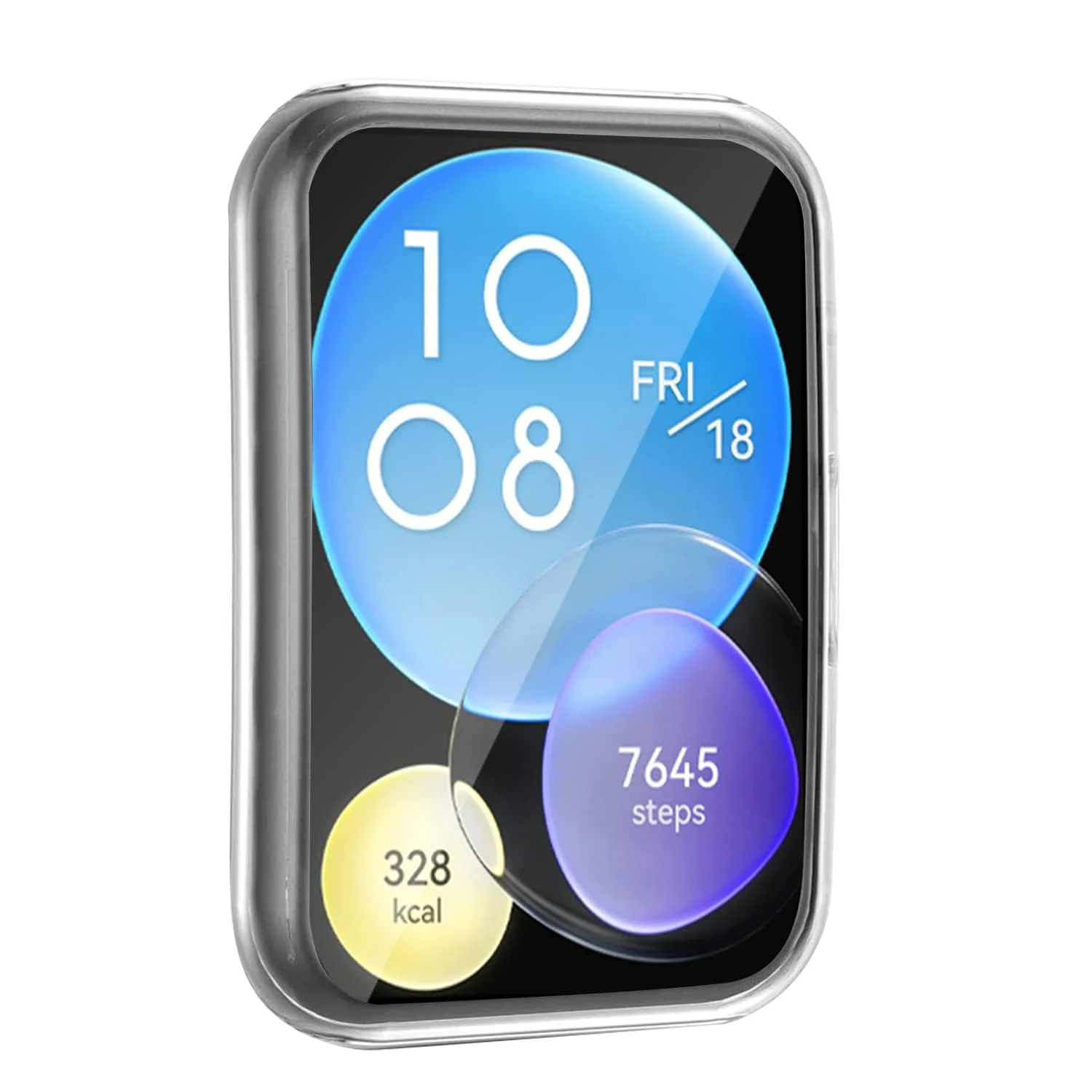 DL3 Mobilak Case Compatible with Huawei Watch Fit 2 Protective Case, Flexible TPU Full Protection Screen Protector Cover Scratch-Resistant Screen Protector Case For Huawei Fit 2 - Clear