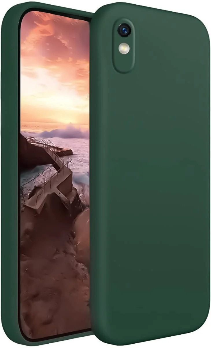 Dl3 Mobilak Xiaomi Redmi 9A Case,Soft Flexible Silicone Gel Rubber Bumper Cover,Slim Fit Full Body Shockproof Protective Phone Case (Green)
