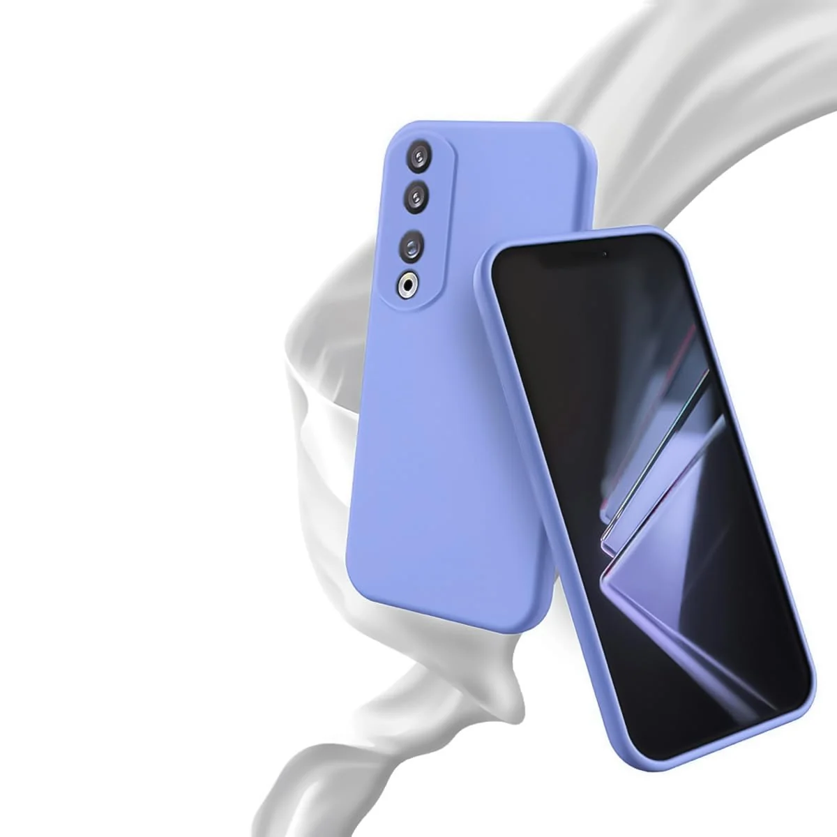 DL3 Mobilak Soft Silicone Protective Case for Honor 90 with Microfiber Lining and Shockproof Design - Baby Blue