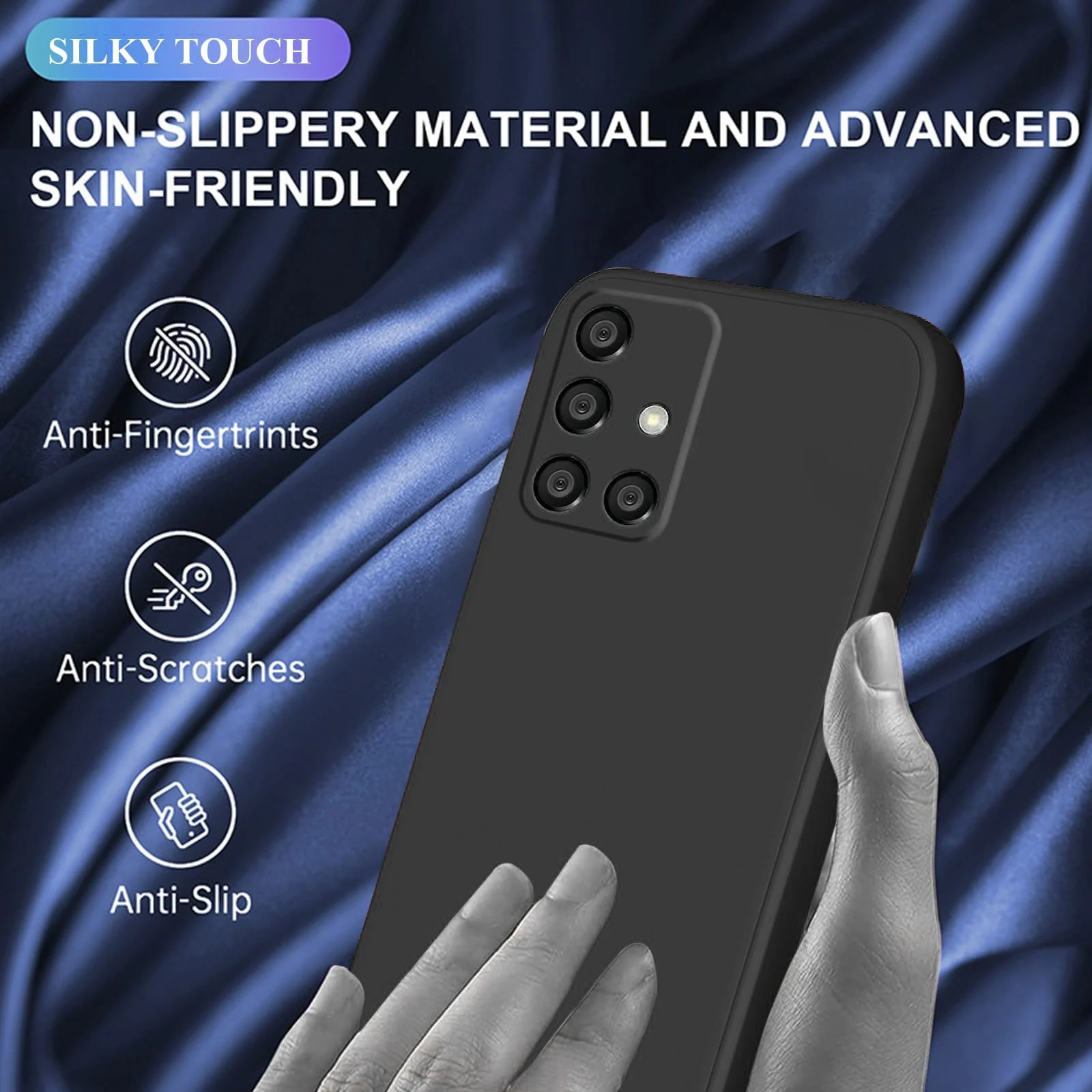 DL3 Mobilak Samsung Galaxy A51 Case, Soft Flexible Silicone Gel Rubber Bumper Cover, Full Body Shockproof Protective Phone Case - Black