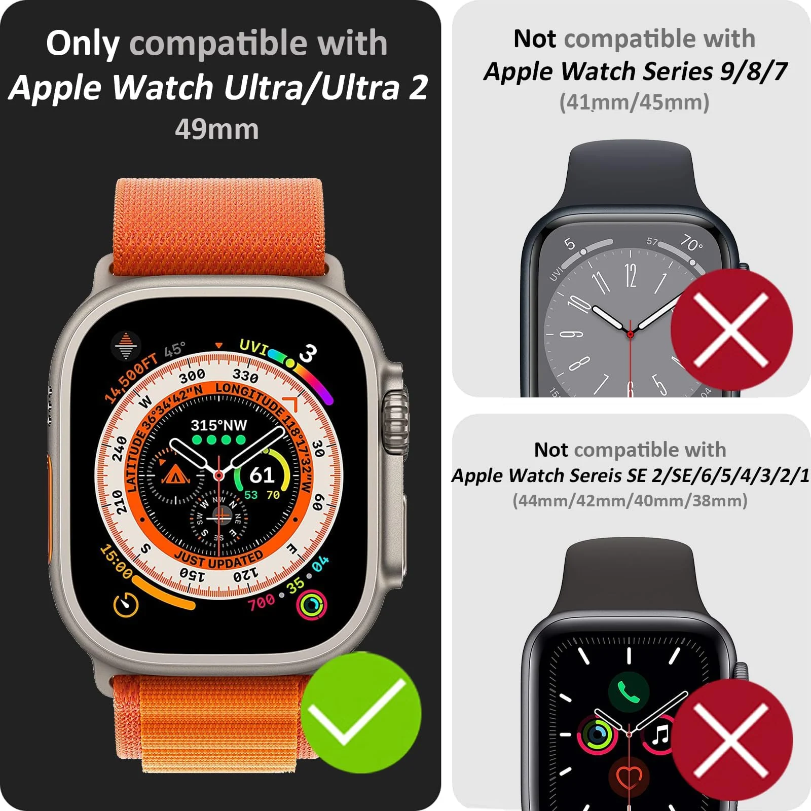 DL3 Mobilak Compatible for Apple Watch Ultra 2/Ultra 49mm Screen Protector 49mm, Titanium Alloy Frame Built-in 9H Tempered Glass Film, Lightweight Metal Case for iWatch 49mm - Titanium