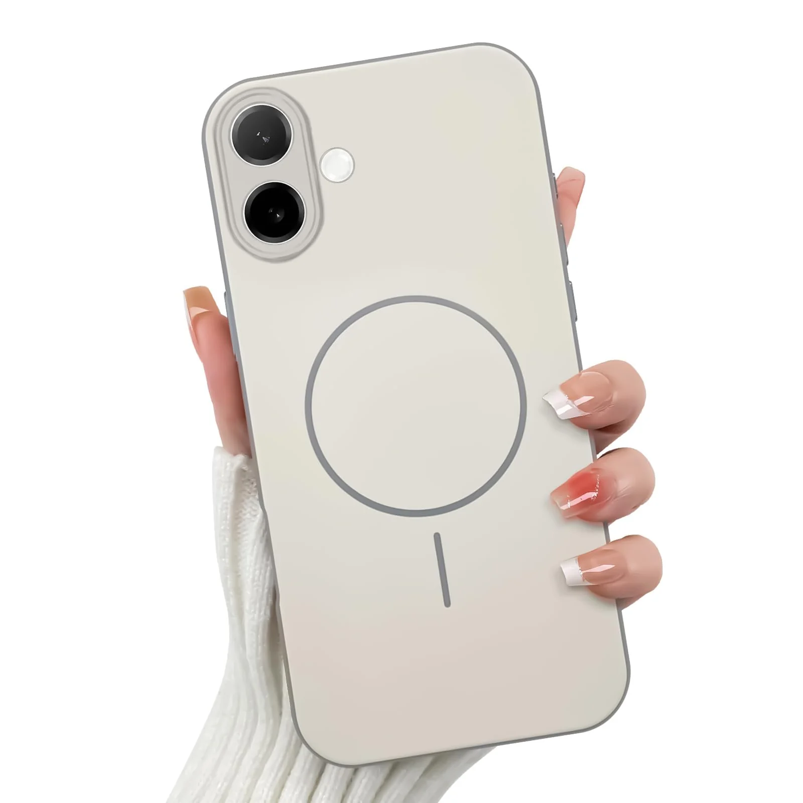 DL3 Mobilak Case For V60 Lite 5G/4G Slim Design [Not Compatible with MagSafe] Soft Silicone Case Flexible TPU Anti-Scratch Protective Cover with Full Camera Protection - Off-White