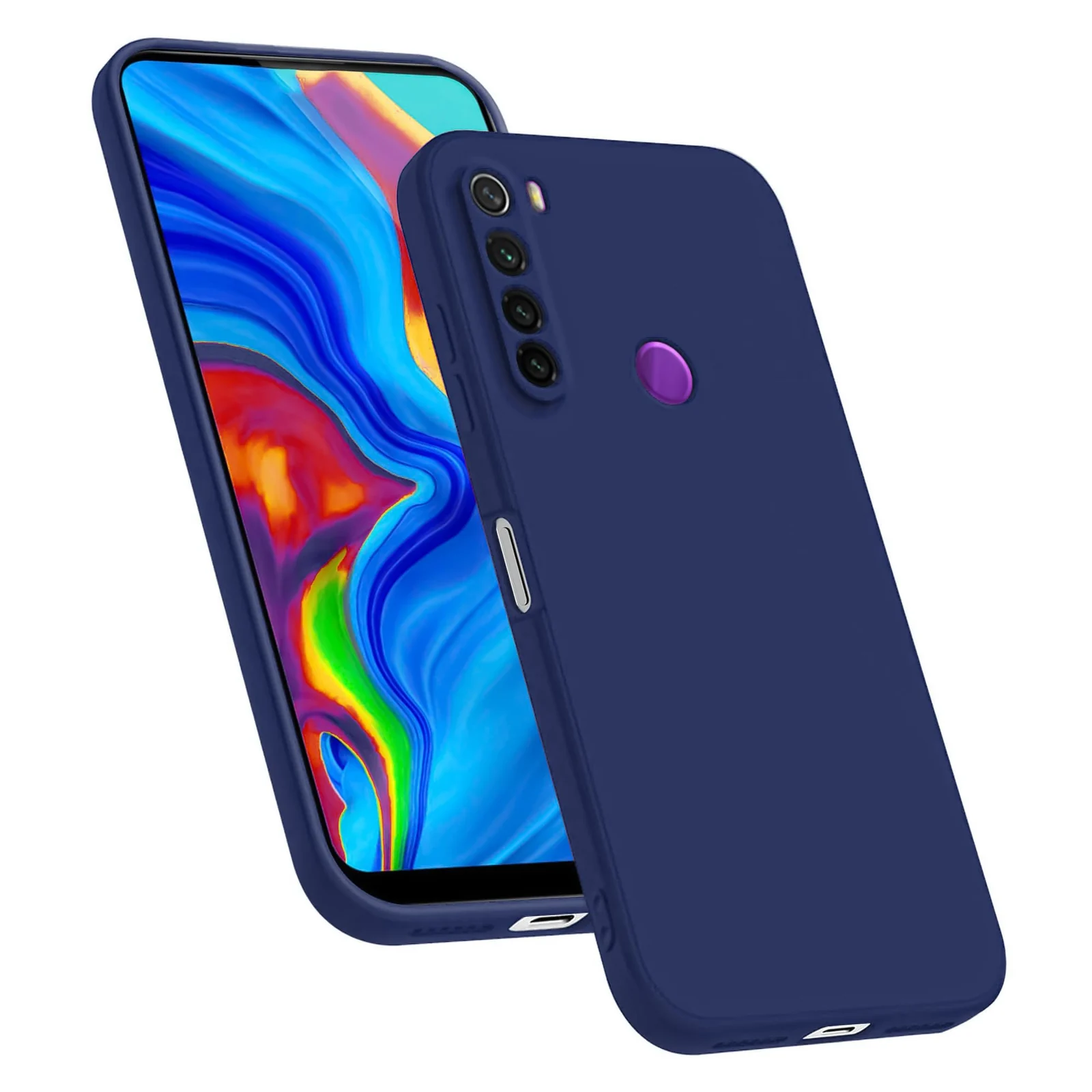DL3 Mobilak Silicone Protective Case for Xiaomi Redmi Note 8, Shock-absorbing protection, Scratch-resistant surface, Soft microfiber lining - Blue 2