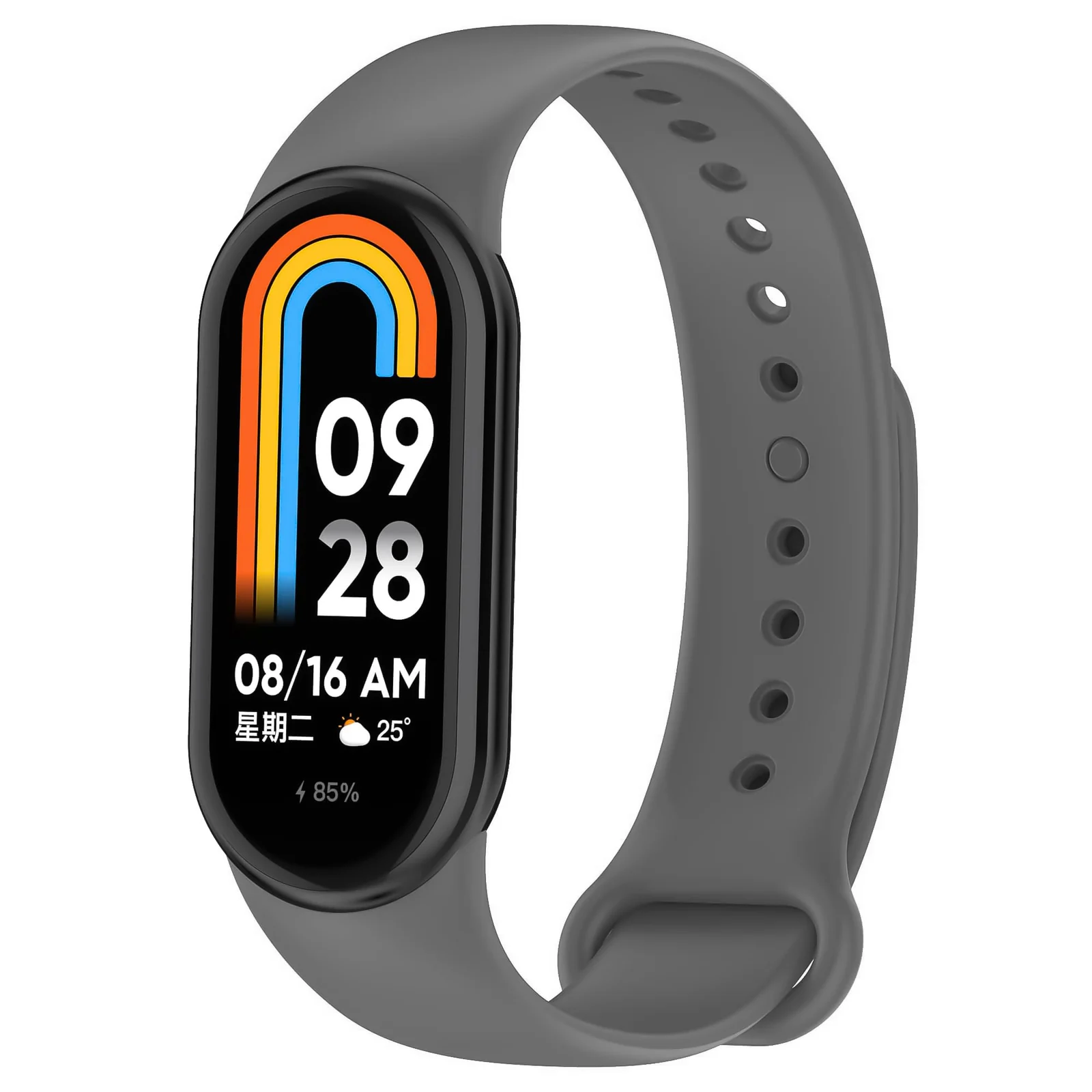 DL3 Mobilak Band Compatible with Xiaomi Mi Band 10/9/8 Replacement Strap, Silicone Skin-Friendly Wrist Strap Adjustable Sports Wristbands for Women Men Xiaomi Smart Band 8/9/10 - Dark Grey