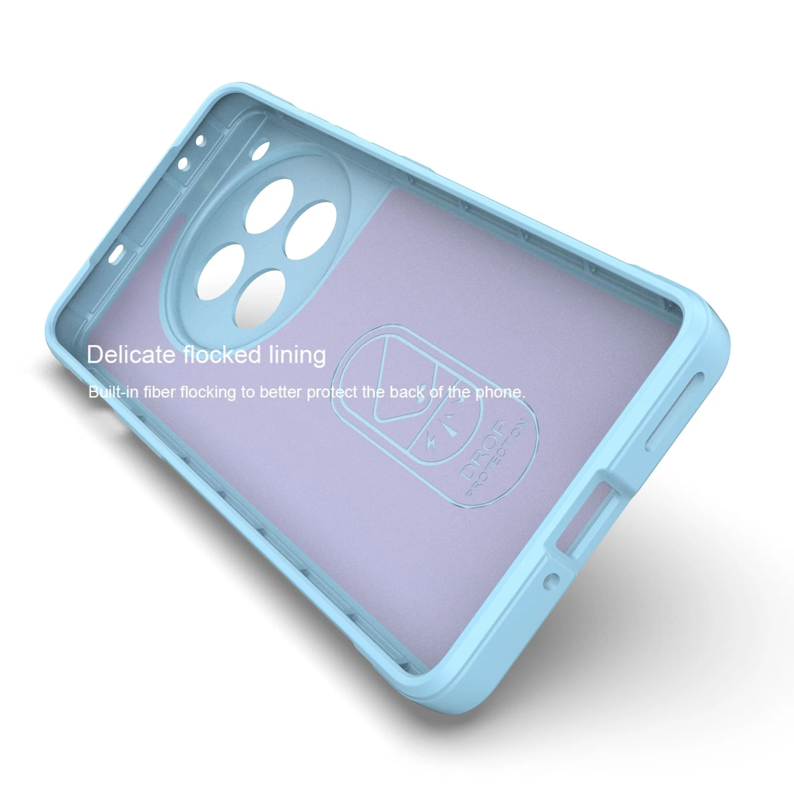 DL3 Mobilak Flexible Silicone and TPU Protective Case with Camera Protection for Oneplus 12R 5G / Oneplus Ace 3 - Baby Blue