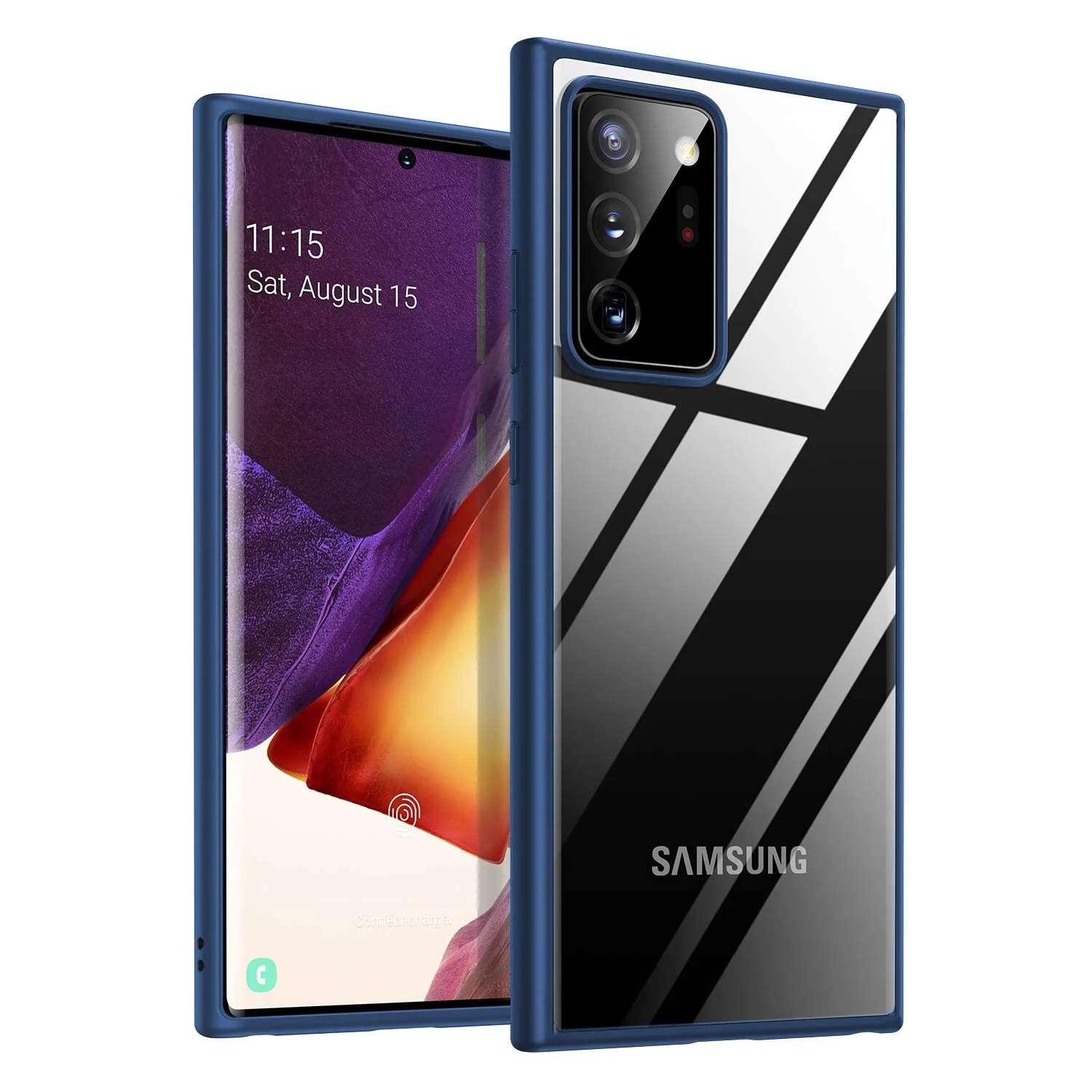 DL3 Mobilak Case Compatible With Samsung Galaxy Note 20 Ultra, Clear Case Shockproof Hard PC +Soft Silicone [Not Yellowing] Transparent Protective Slim Case Phone - Blue