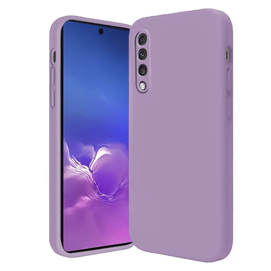 DL3 Mobilak Soft Silicone Protective Case for Samsung Galaxy A70 / A70s with Microfiber Lining and Shockproof Design - Lavender