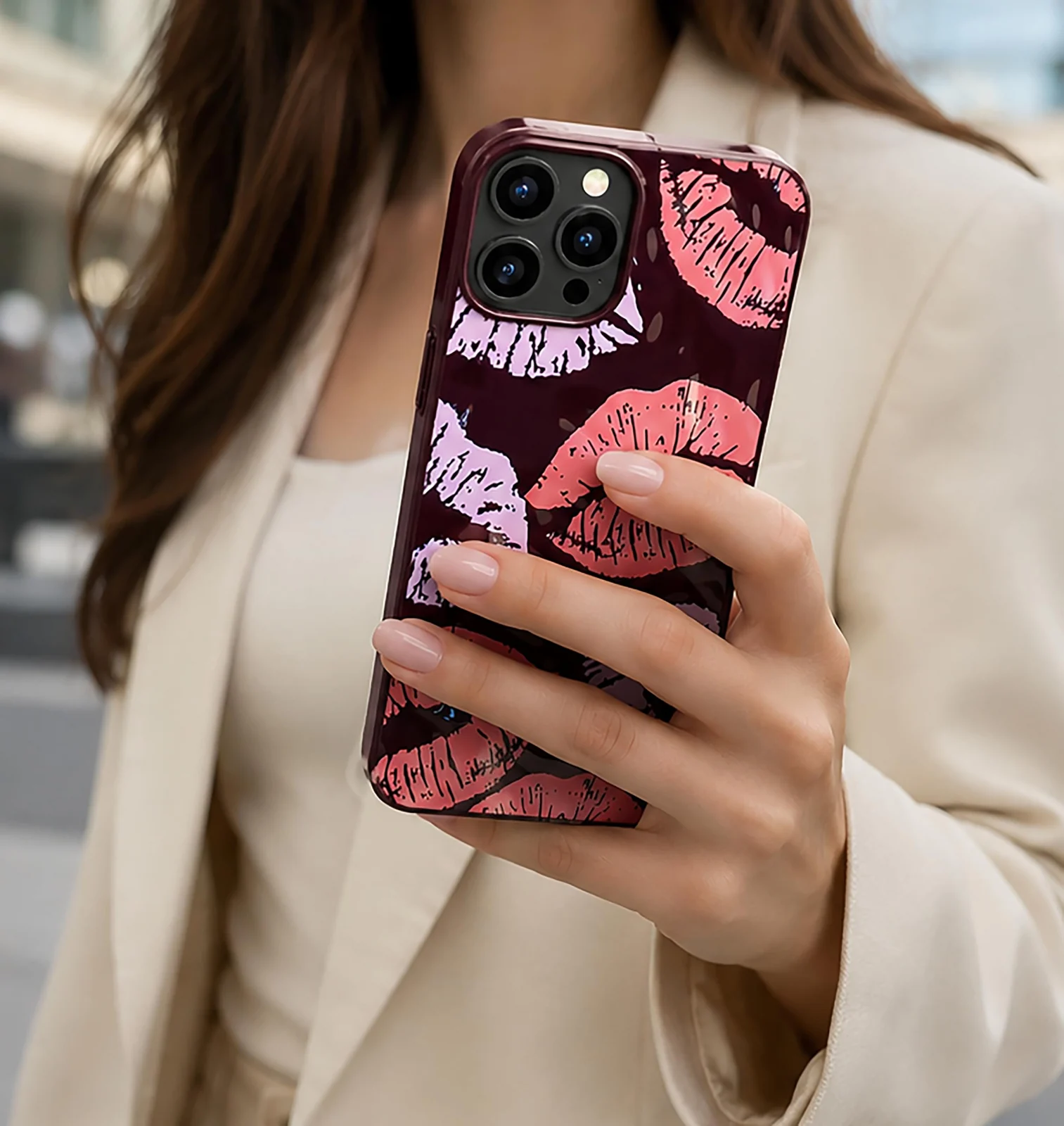 DL3 Mobilak Soft Silicone Protective Case for iPhone 15 Pro Max with Camera Protection and Shockproof Design - Style 3