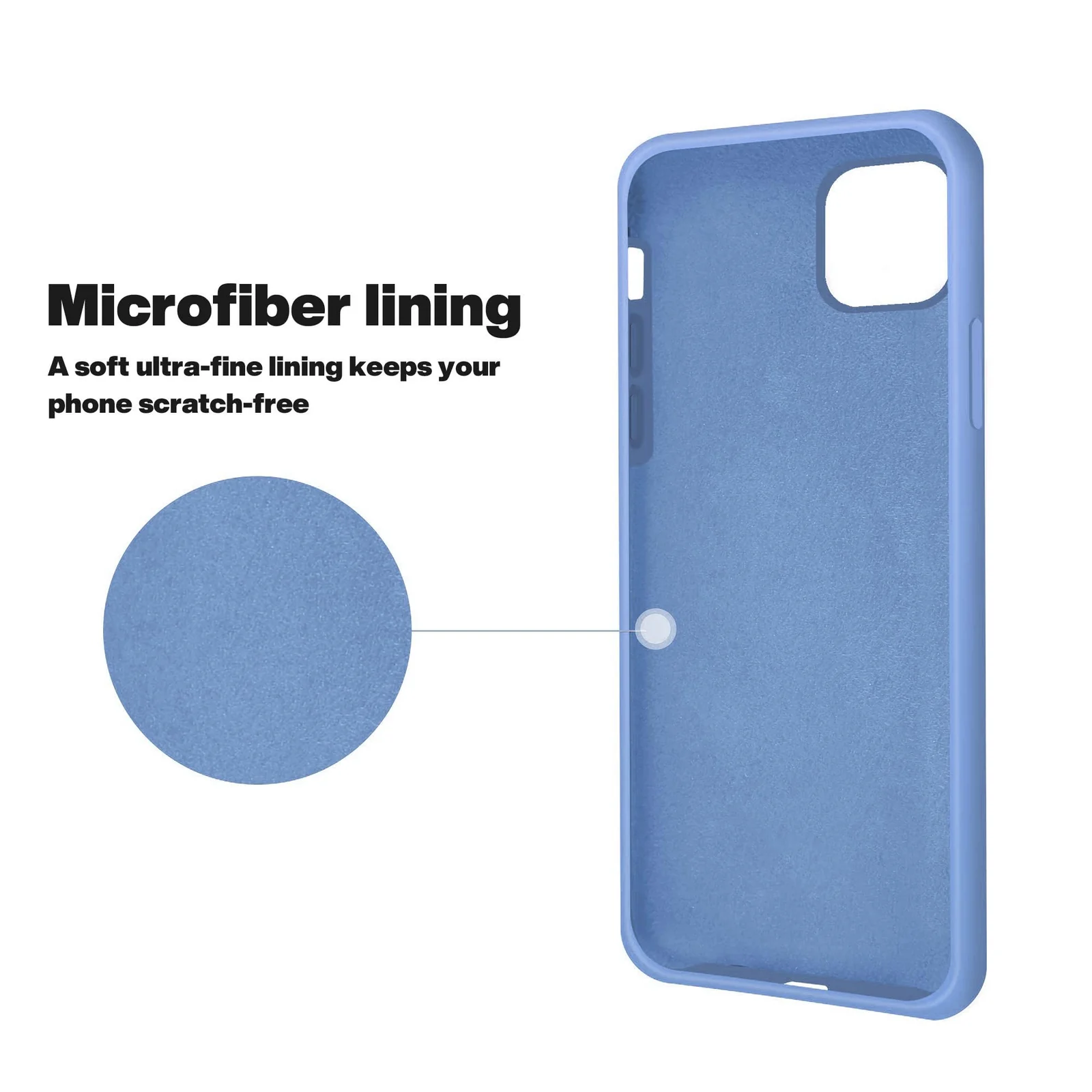 DL3 Mobilak Liquid Silicone Case for iPhone 11 (6.1 Inch), Shock-absorbing protection, Scratch-resistant surface, Soft microfiber lining - Light Blue