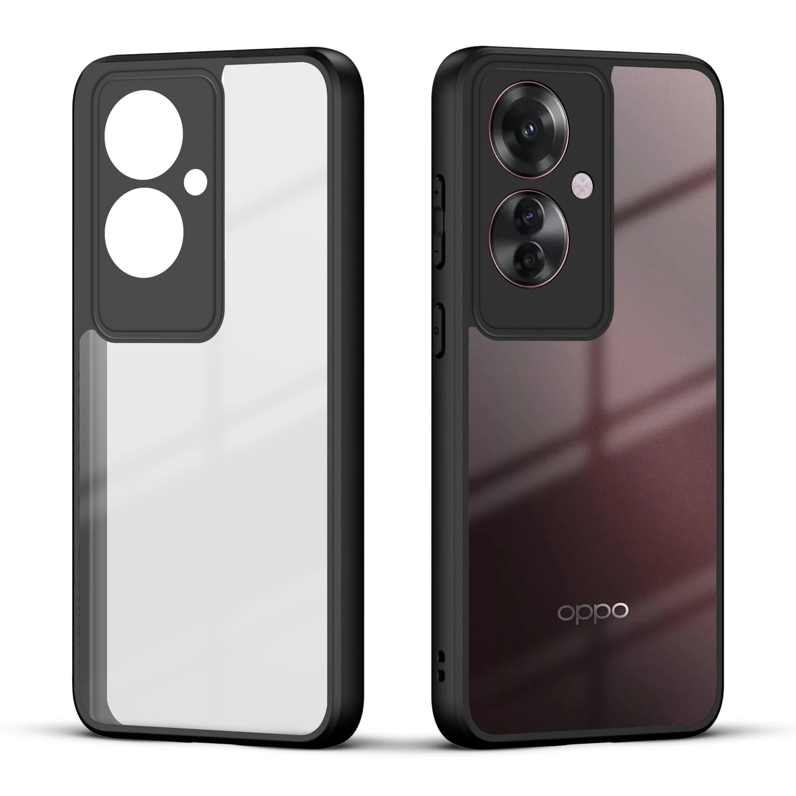 DL3 Mobilak Clear PC and TPU Protective Case for OPPO Reno 11F 5G with Camera Protection and Military-Grade Protection - Black