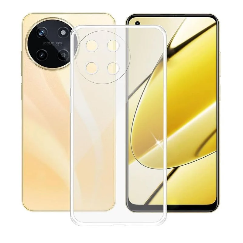 DL3 Mobilak Case Compatible with realme 11 4G Case Crystal Soft TPU Gel Case Flexible Silicone Anti-Scratch Camera Protection TPU Cover - Clear