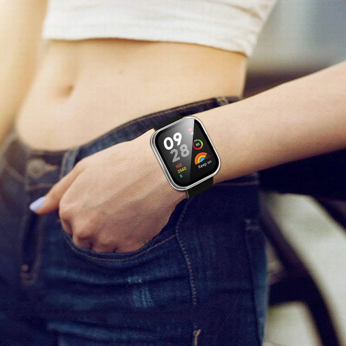 DL3 Mobilak Protective Case For Xiaomi Redmi Watch 3 (Not for Redmi Watch 3 Lite/Active) 9H Hardness PC Case Bumper Full Slim Protective Cover with Built-in Tempered Glass Screen Protector - Clear