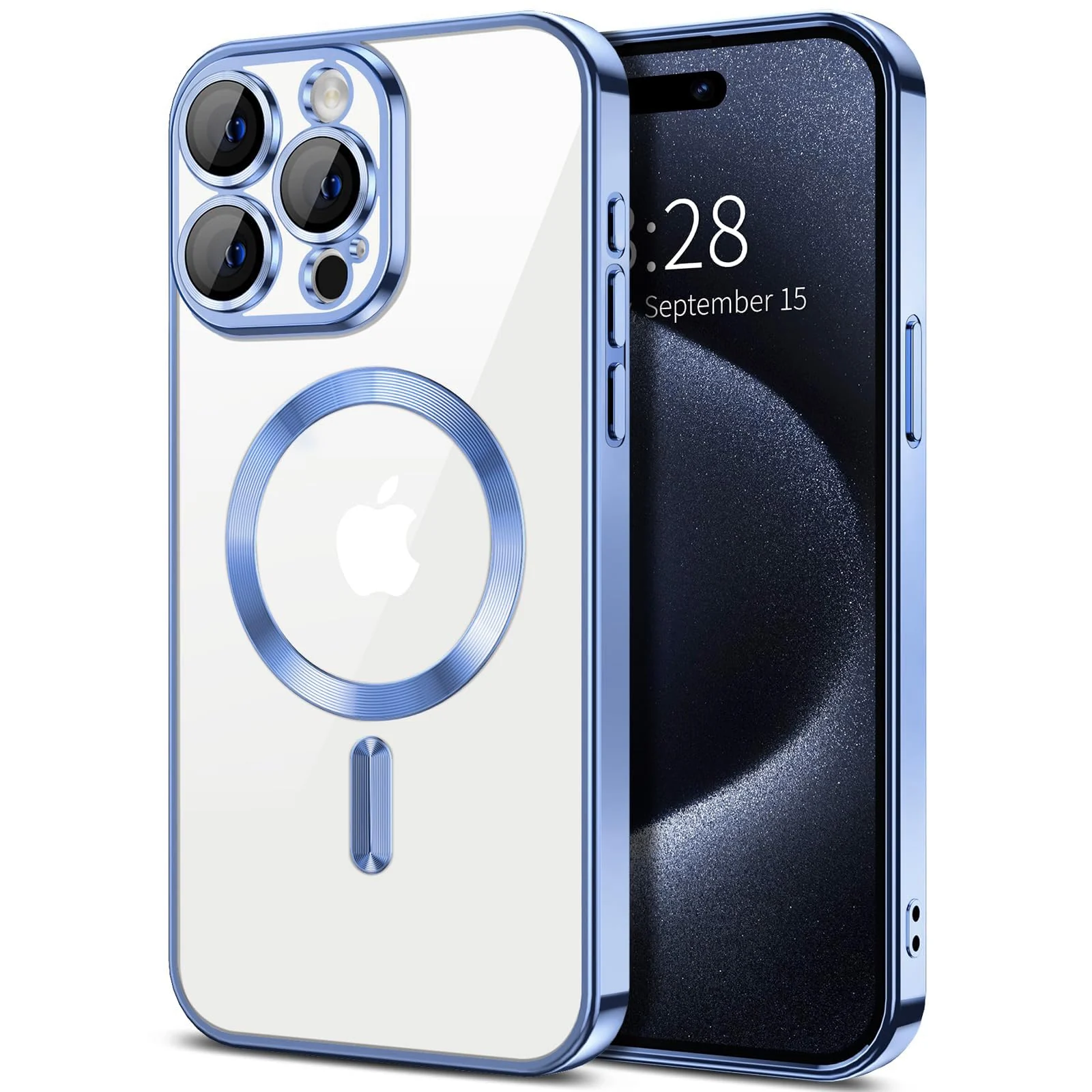 iPhone 15 Pro Max 6.7-Inch / Camera Lens — DL3 Mobilak Plated-Edge Protective Case for iPhone 15 Pro Max 6.7-Inch, Compatible with MagSafe accessories, Supports wireless charging, Shock-absorbing protection
